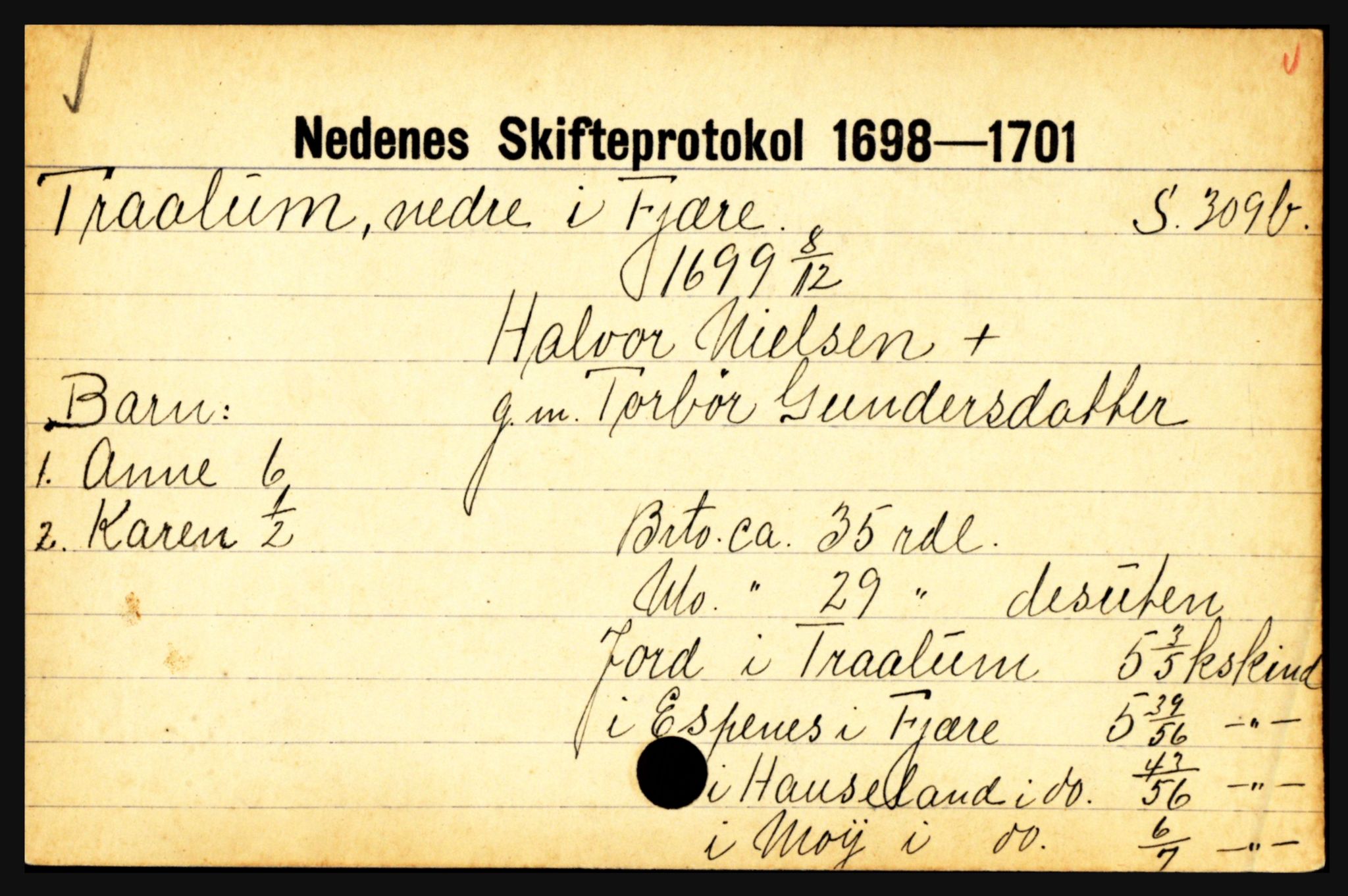 Nedenes sorenskriveri før 1824, AV/SAK-1221-0007/H, p. 31151