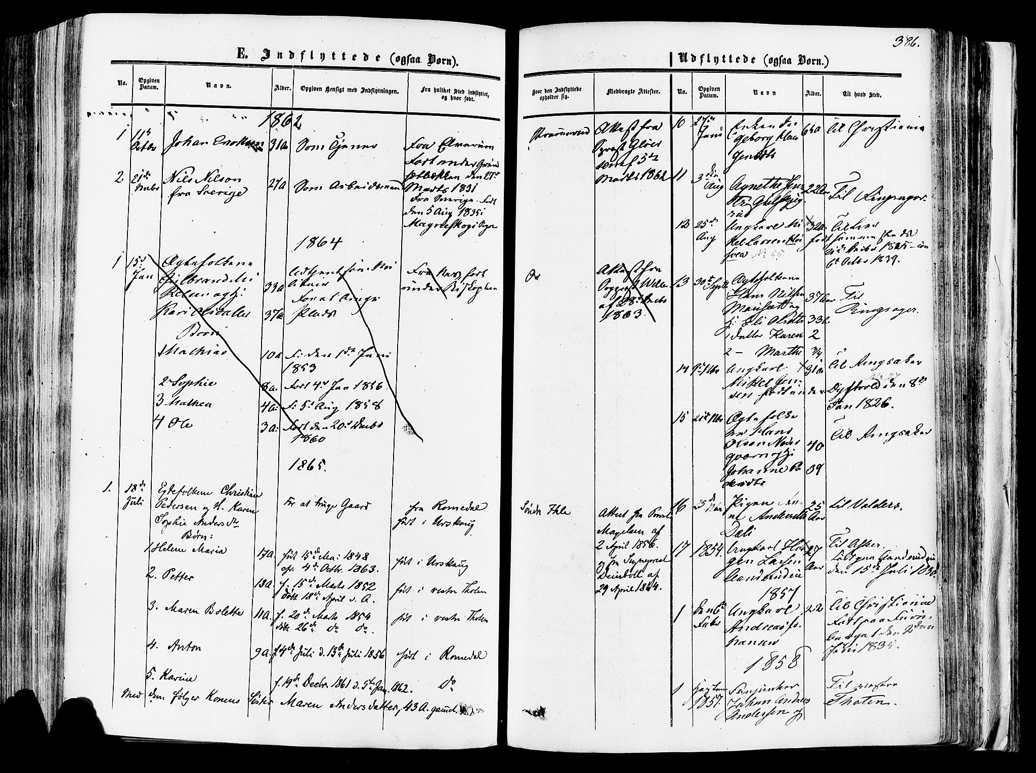 Vang prestekontor, Hedmark, SAH/PREST-008/H/Ha/Haa/L0013: Parish register (official) no. 13, 1855-1879, p. 386