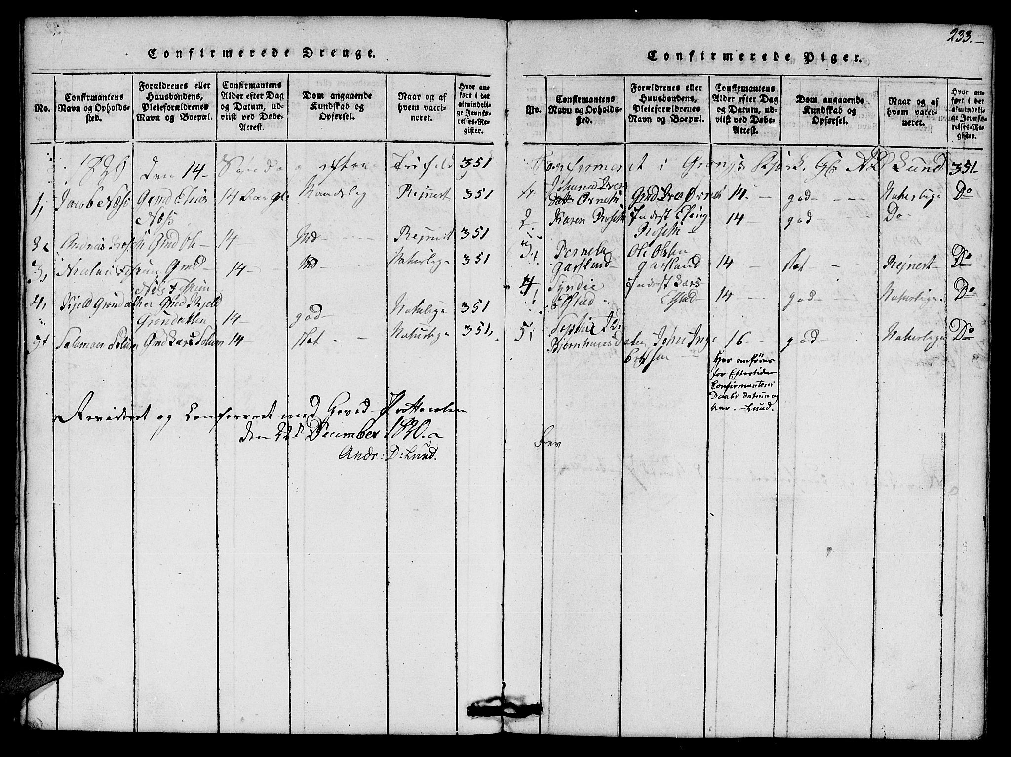 Ministerialprotokoller, klokkerbøker og fødselsregistre - Nord-Trøndelag, SAT/A-1458/759/L0527: Parish register (copy) no. 759C01 /1, 1816-1825, p. 233