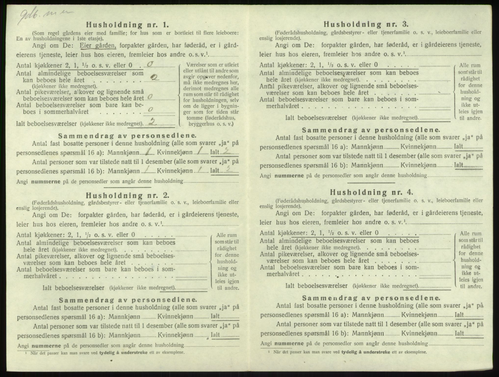 SAB, 1920 census for Balestrand, 1920, p. 417