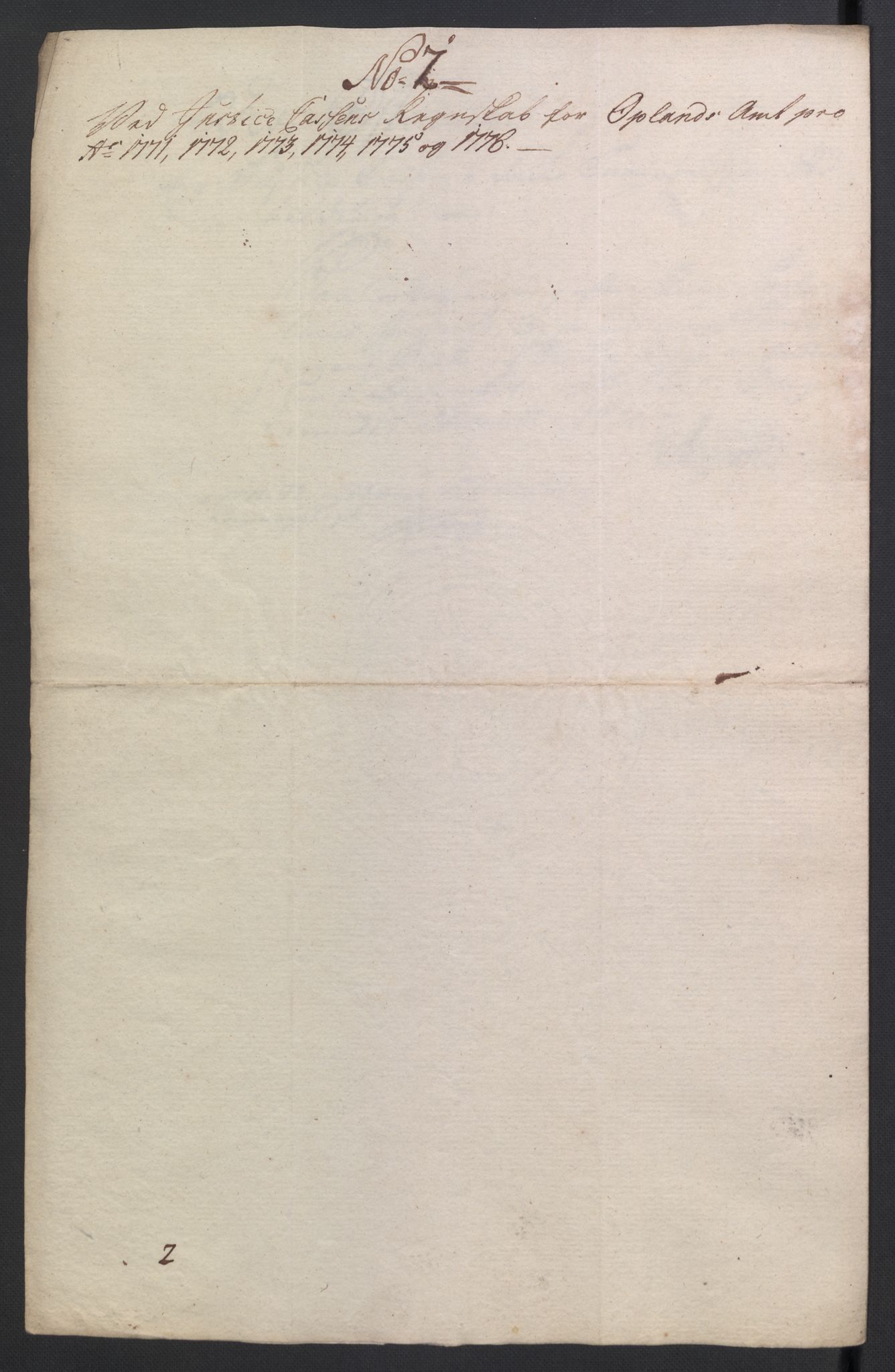 Rentekammeret inntil 1814, Reviderte regnskaper, Mindre regnskaper, AV/RA-EA-4068/Rb/L0014: Opplands amt, 1771-1779, p. 206