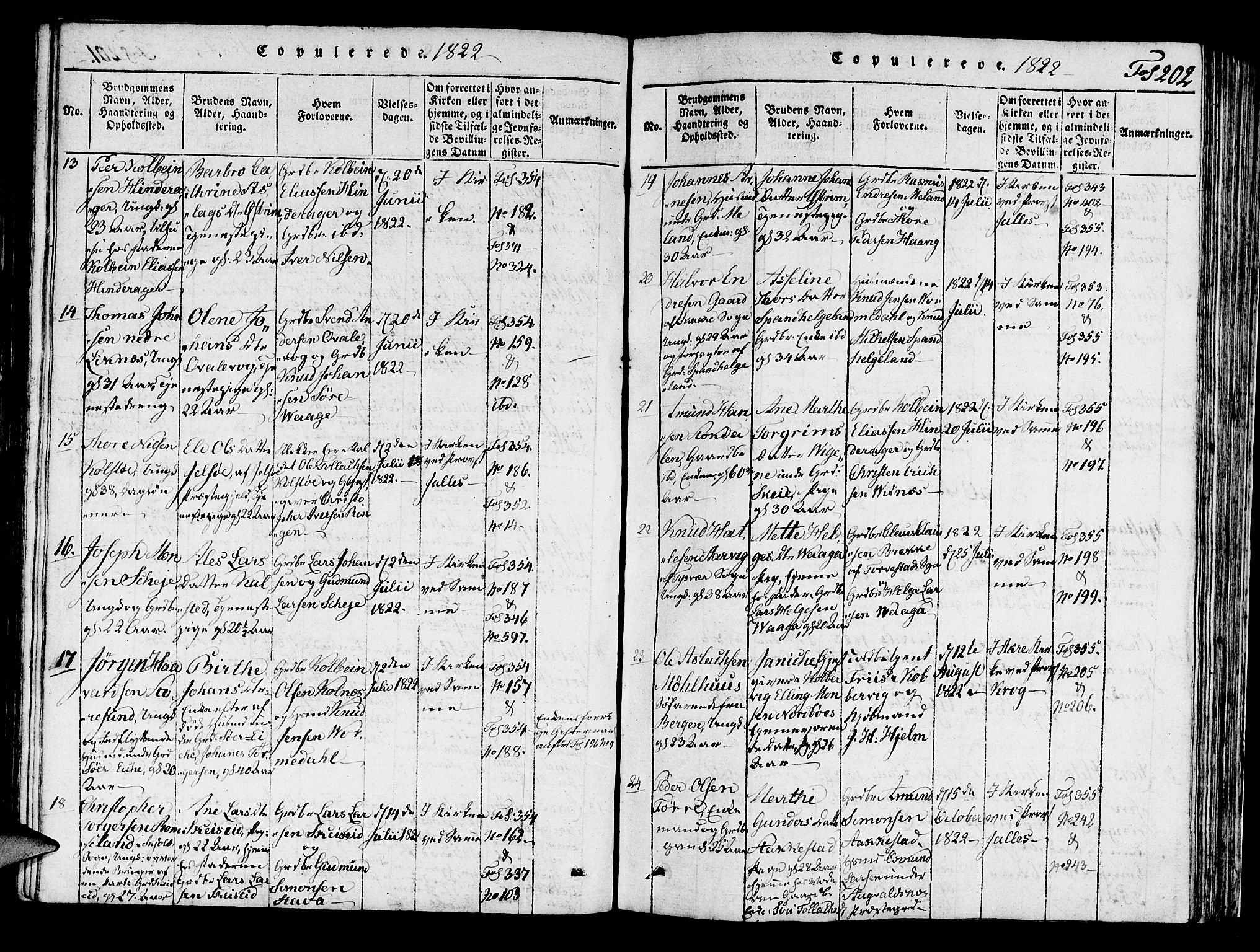 Avaldsnes sokneprestkontor, SAST/A -101851/H/Ha/Haa/L0004: Parish register (official) no. A 4, 1816-1825, p. 202