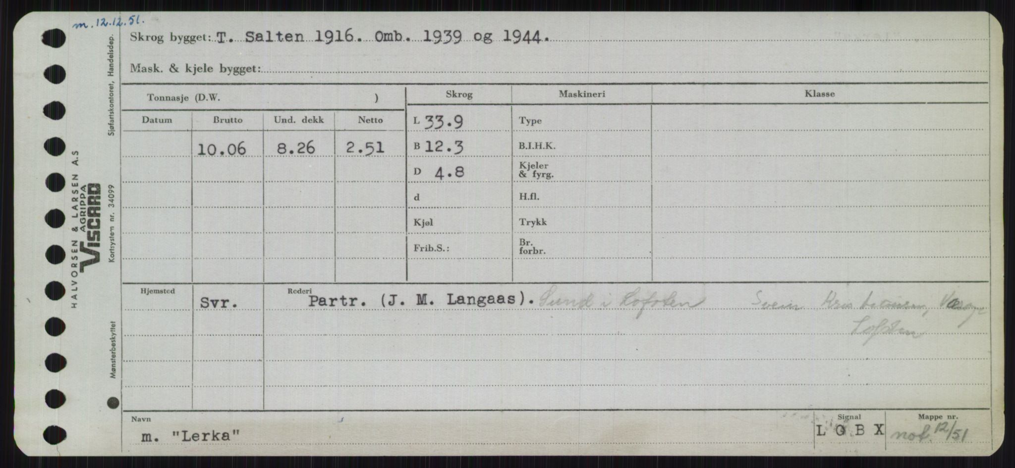 Sjøfartsdirektoratet med forløpere, Skipsmålingen, RA/S-1627/H/Ha/L0003/0002: Fartøy, Hilm-Mar / Fartøy, Kom-Mar, p. 413