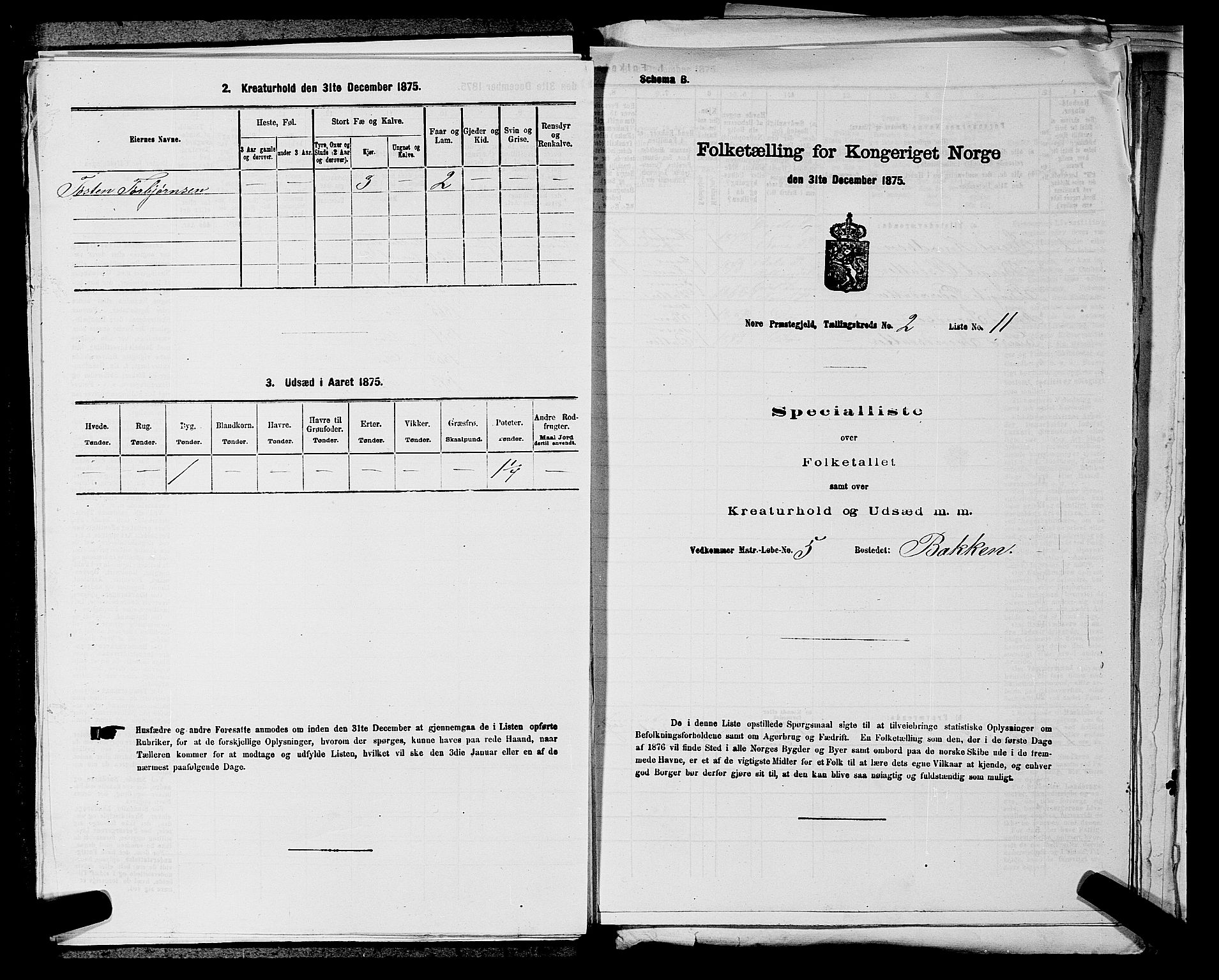 SAKO, 1875 census for 0633P Nore, 1875, p. 309