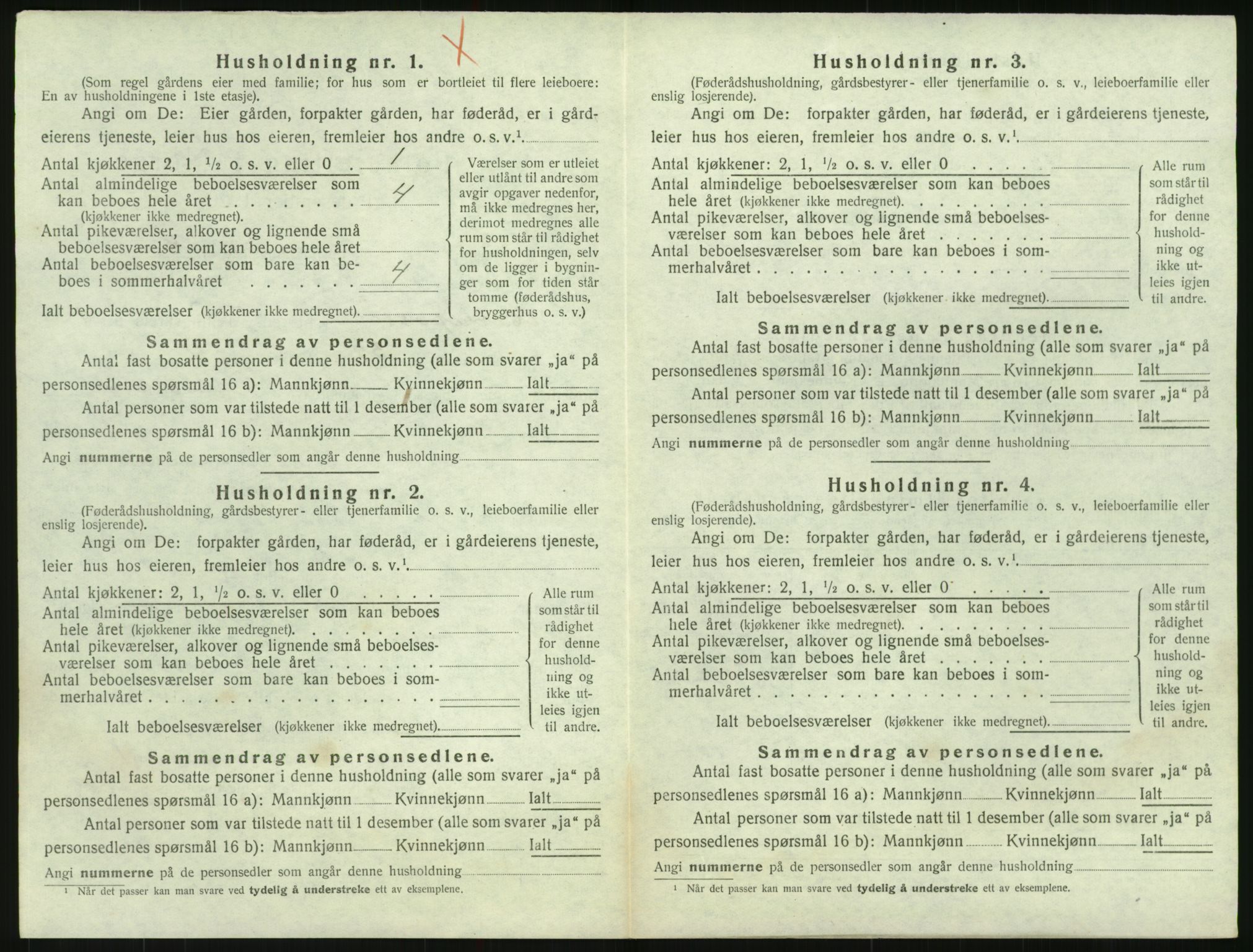 SAK, 1920 census for Herefoss, 1920, p. 43