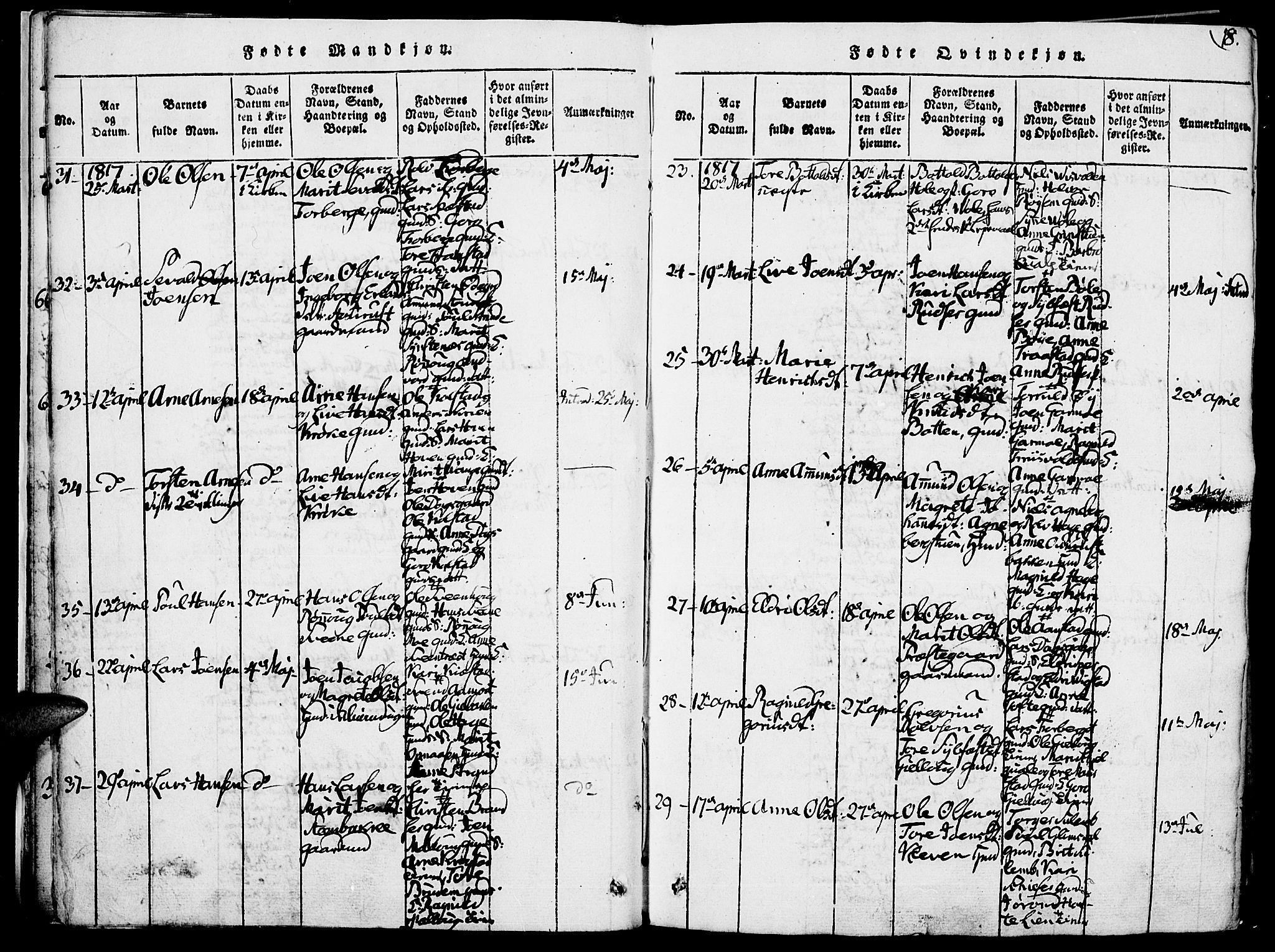 Lom prestekontor, SAH/PREST-070/K/L0004: Parish register (official) no. 4, 1815-1825, p. 18