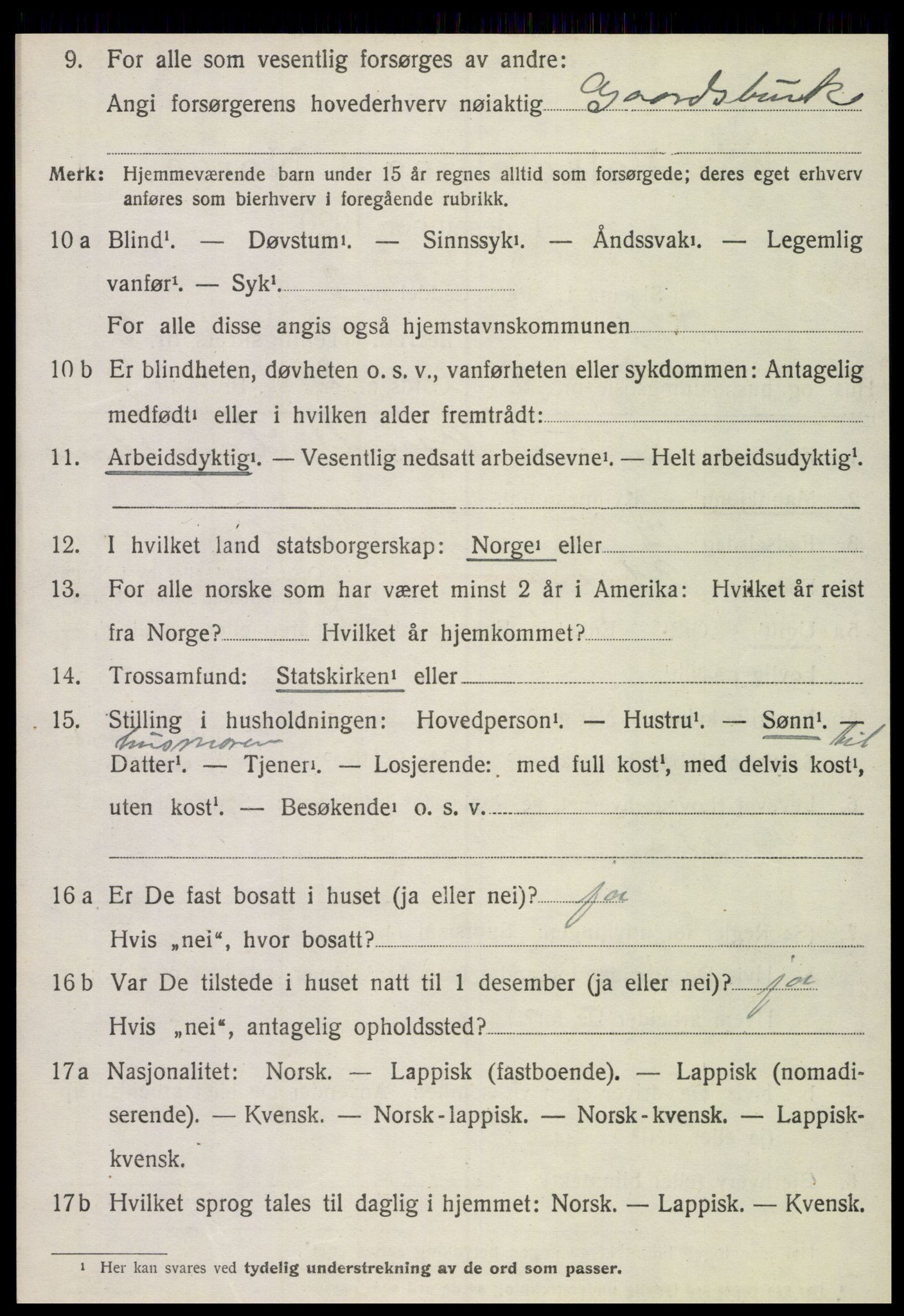 SAT, 1920 census for Otterøy, 1920, p. 1462