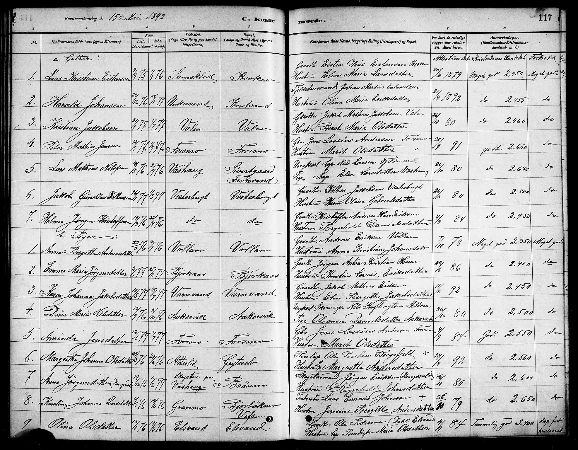 Ministerialprotokoller, klokkerbøker og fødselsregistre - Nordland, SAT/A-1459/823/L0330: Parish register (copy) no. 823C02, 1879-1916, p. 117