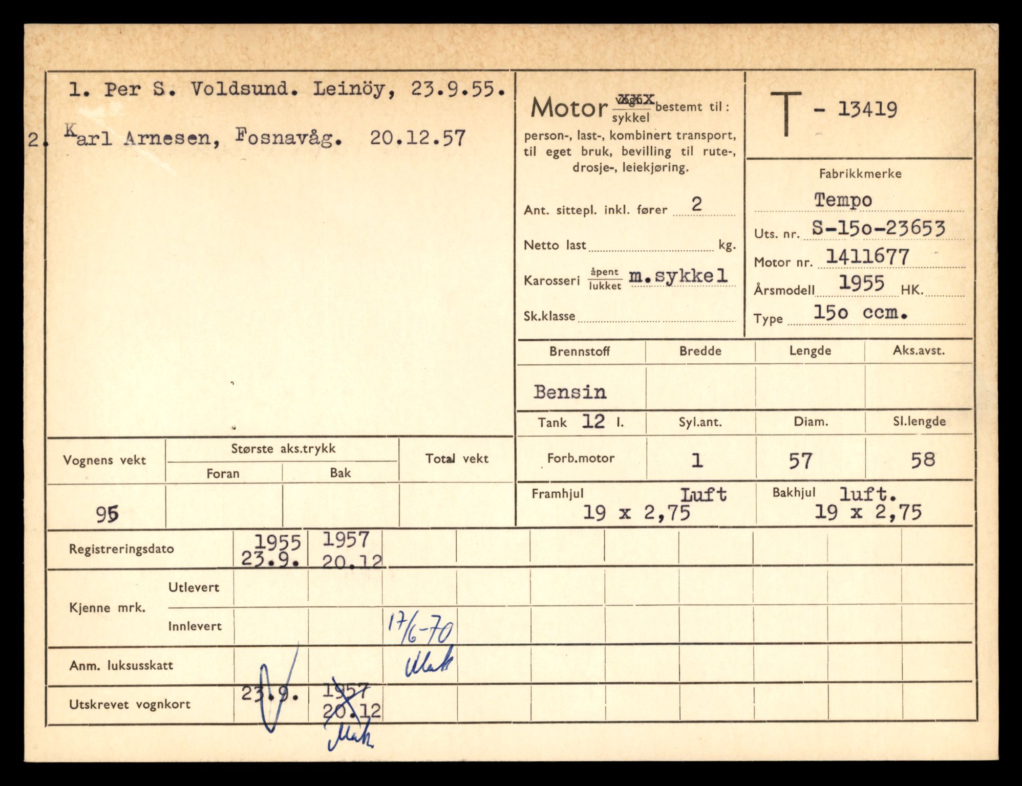 Møre og Romsdal vegkontor - Ålesund trafikkstasjon, AV/SAT-A-4099/F/Fe/L0039: Registreringskort for kjøretøy T 13361 - T 13530, 1927-1998, p. 999