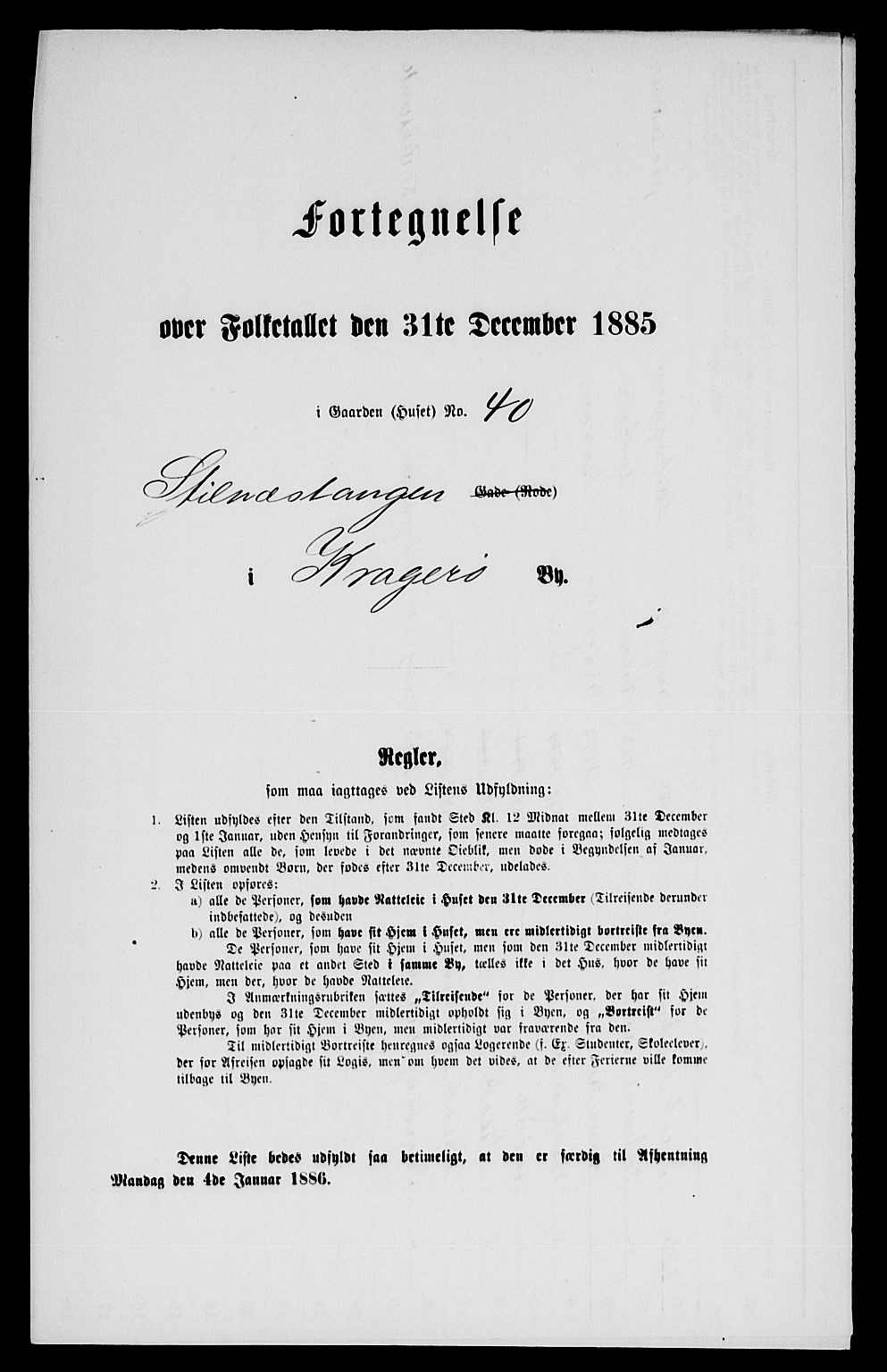 SAKO, 1885 census for 0801 Kragerø, 1885, p. 85