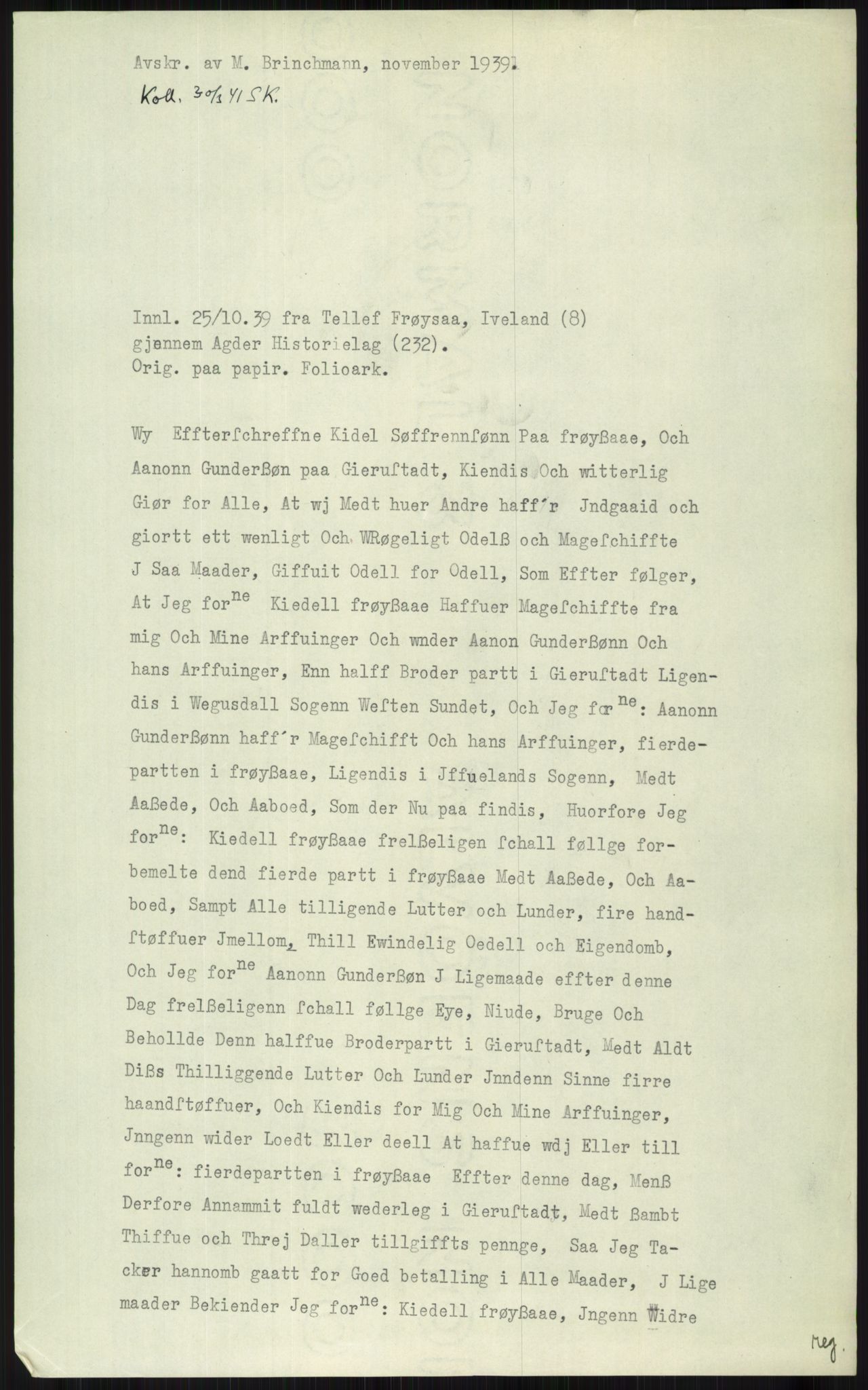 Samlinger til kildeutgivelse, Diplomavskriftsamlingen, AV/RA-EA-4053/H/Ha, p. 2256