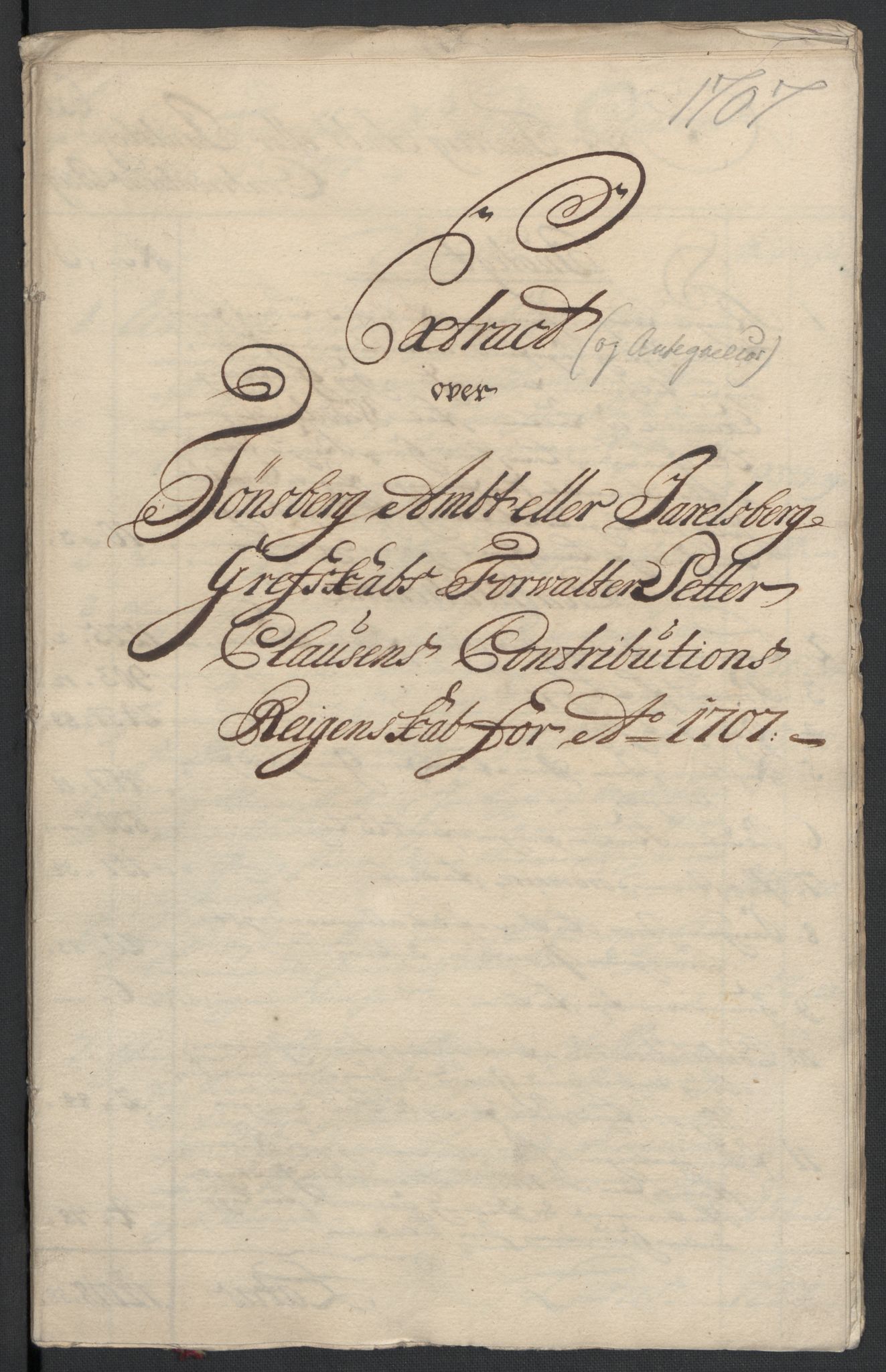 Rentekammeret inntil 1814, Reviderte regnskaper, Fogderegnskap, RA/EA-4092/R32/L1872: Fogderegnskap Jarlsberg grevskap, 1706-1707, p. 508