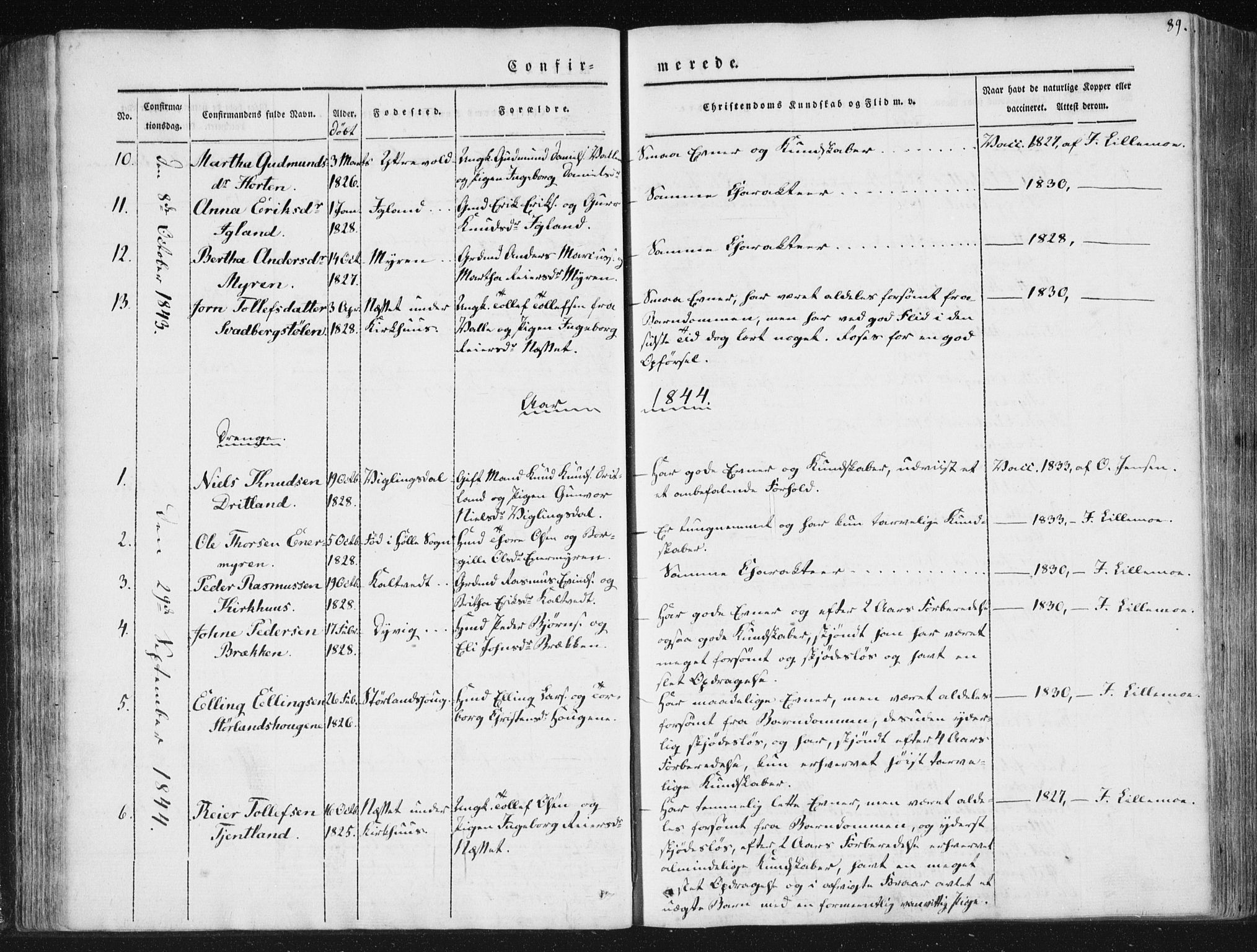 Hjelmeland sokneprestkontor, AV/SAST-A-101843/01/IV/L0008: Parish register (official) no. A 8, 1842-1861, p. 89