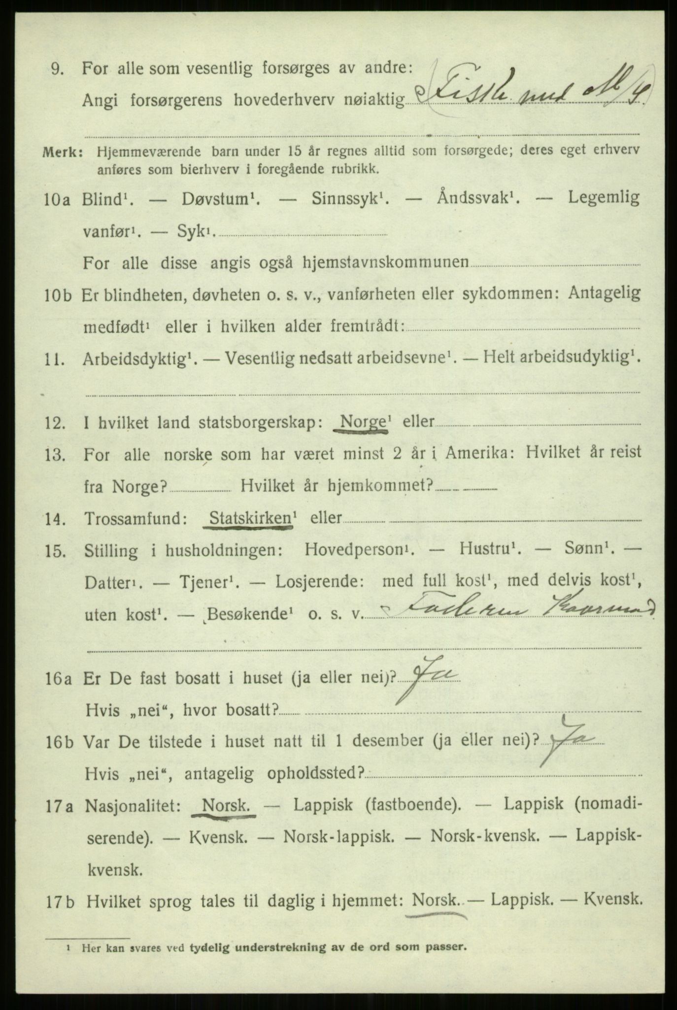 SATØ, 1920 census for Trondenes, 1920, p. 4130