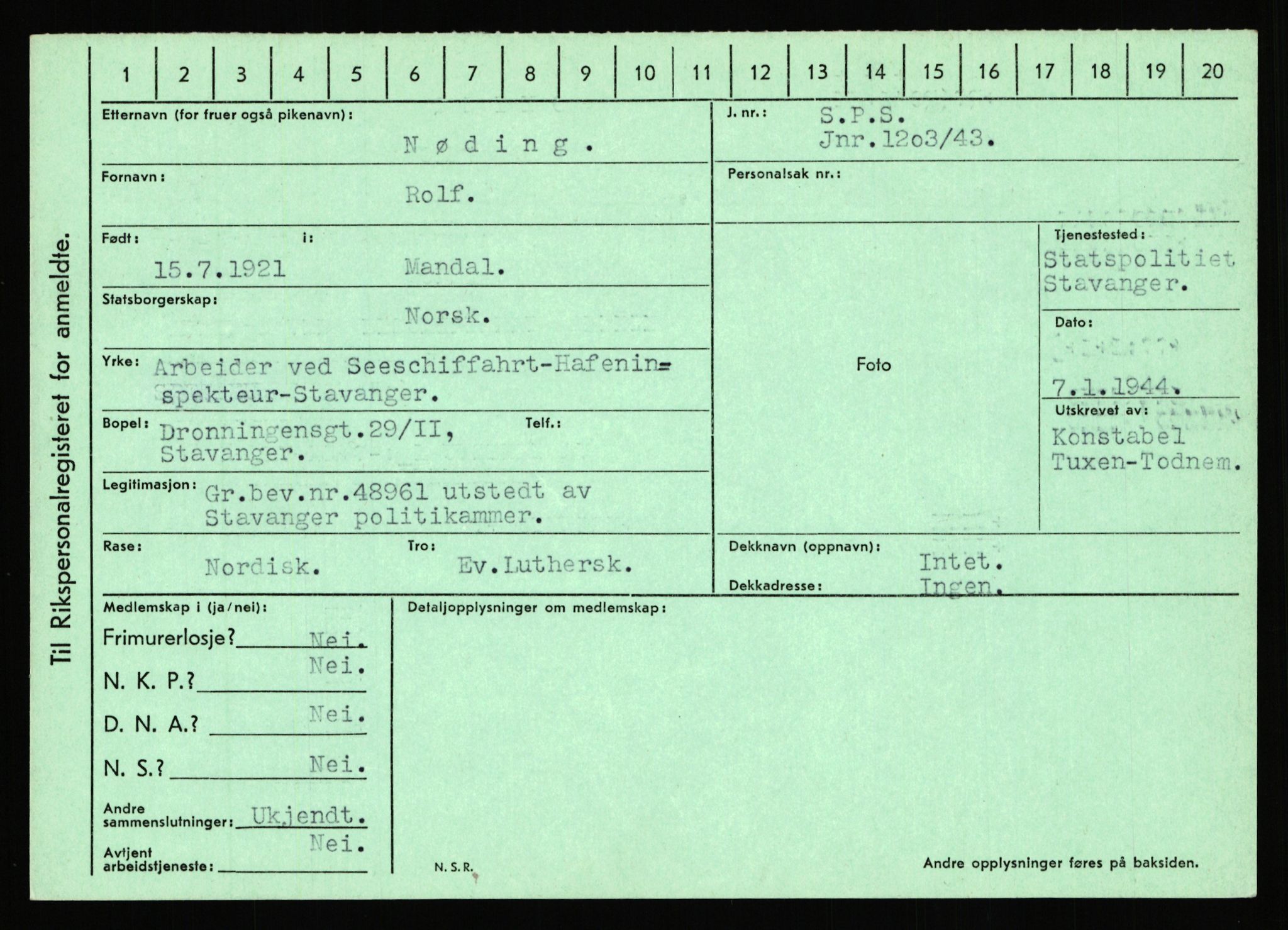 Statspolitiet - Hovedkontoret / Osloavdelingen, AV/RA-S-1329/C/Ca/L0011: Molberg - Nøstvold, 1943-1945, p. 5107