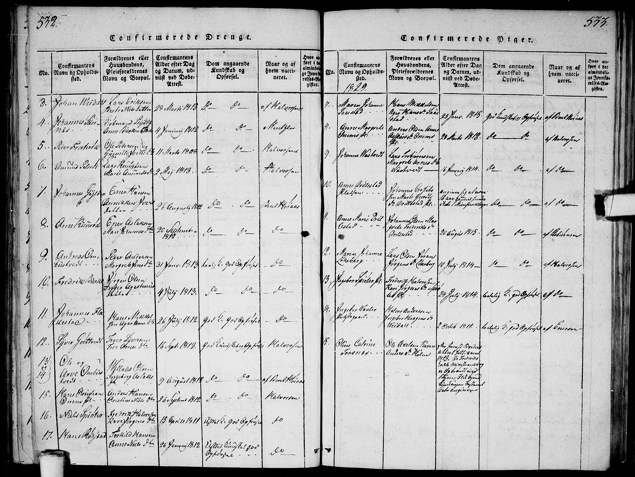 Våler prestekontor Kirkebøker, SAO/A-11083/G/Ga/L0001: Parish register (copy) no. I 1, 1815-1839, p. 532-533