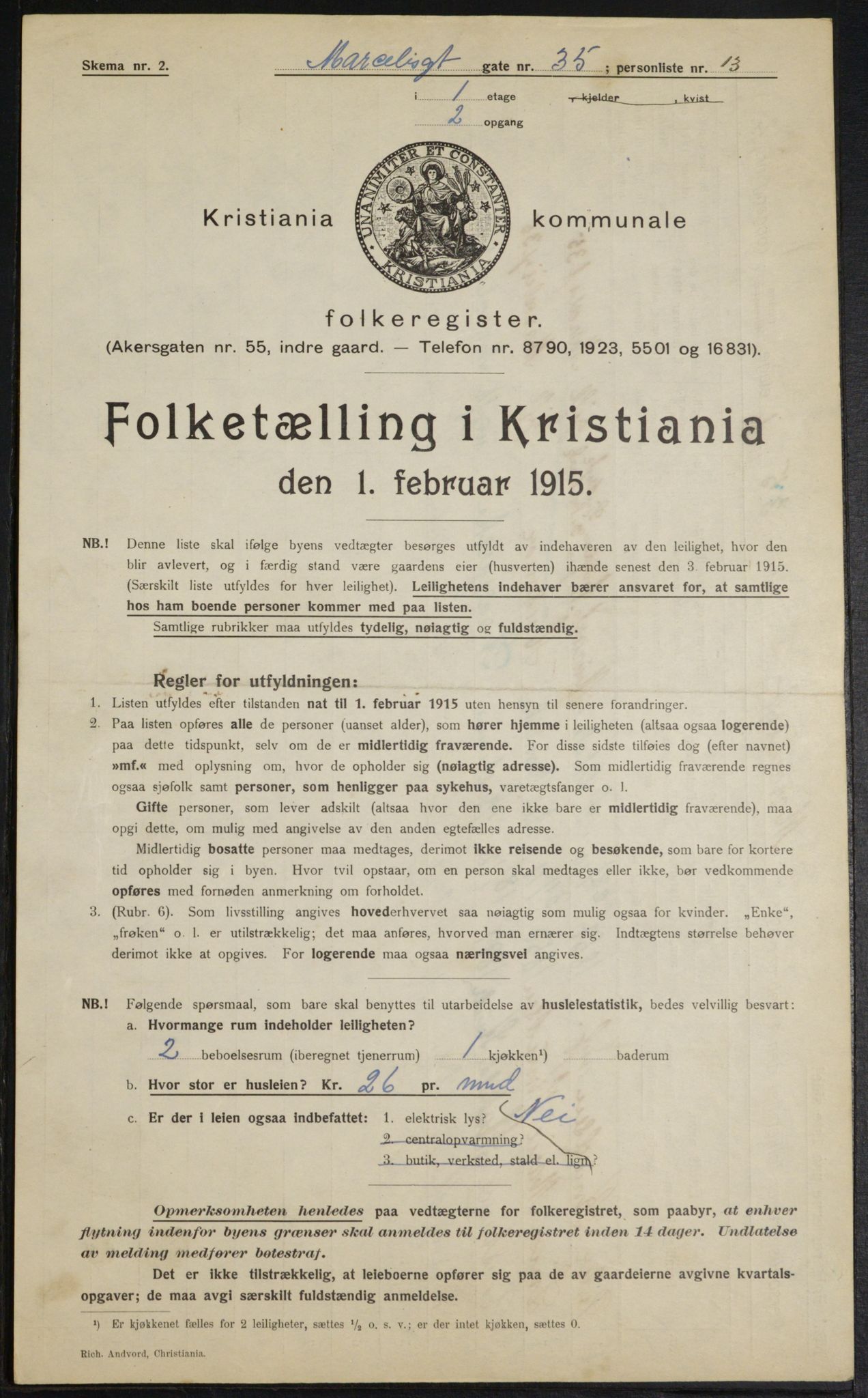 OBA, Municipal Census 1915 for Kristiania, 1915, p. 64086