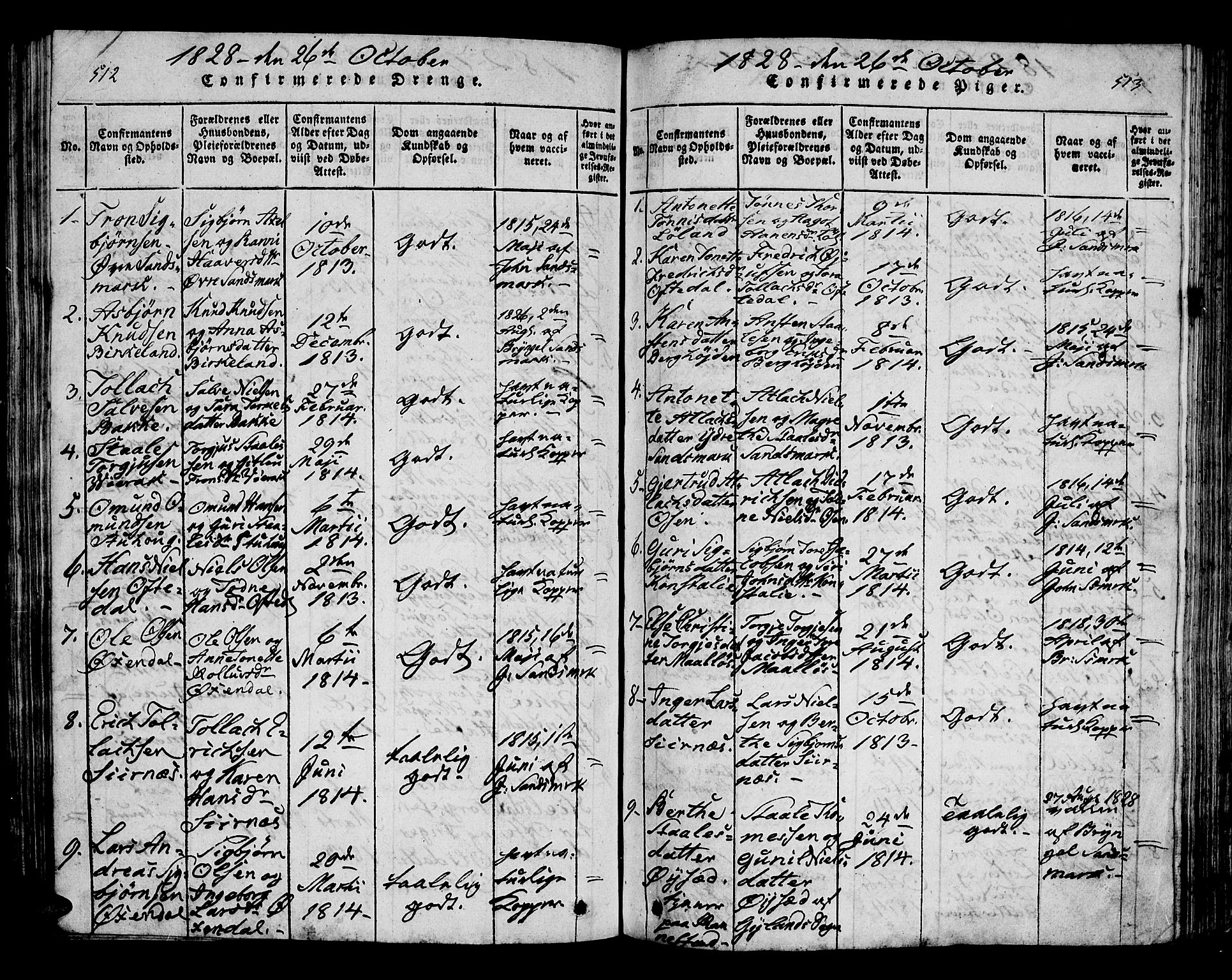 Bakke sokneprestkontor, SAK/1111-0002/F/Fa/Faa/L0003: Parish register (official) no. A 3, 1815-1835, p. 512-513