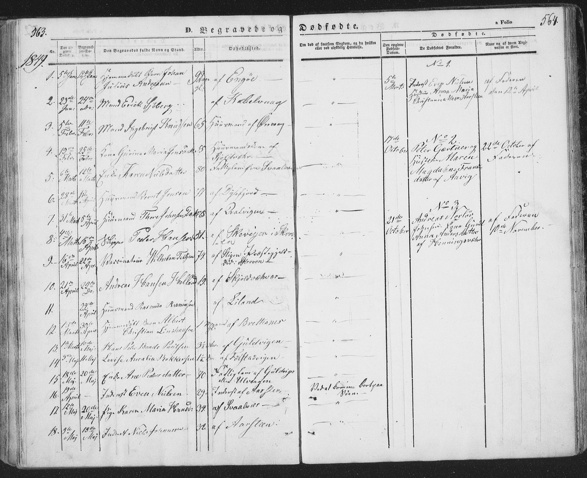 Ministerialprotokoller, klokkerbøker og fødselsregistre - Nordland, SAT/A-1459/874/L1072: Parish register (copy) no. 874C01, 1843-1859, p. 563-564