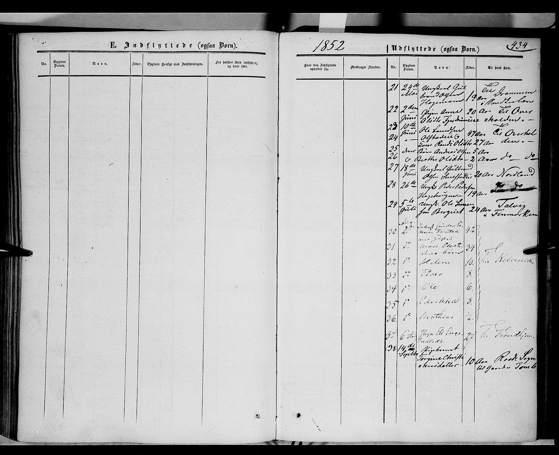 Gausdal prestekontor, SAH/PREST-090/H/Ha/Haa/L0008: Parish register (official) no. 8, 1850-1861, p. 434