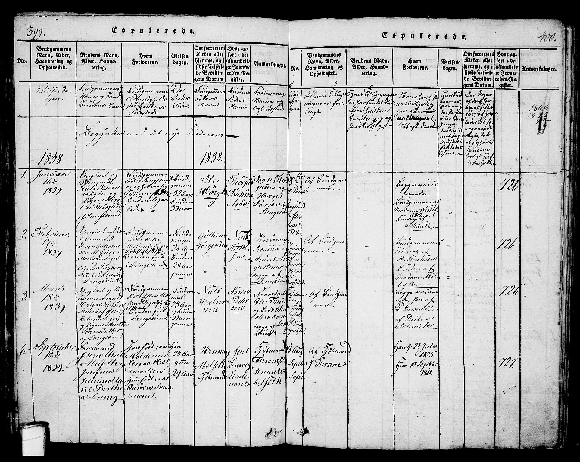 Langesund kirkebøker, SAKO/A-280/G/Ga/L0003: Parish register (copy) no. 3, 1815-1858, p. 399-400