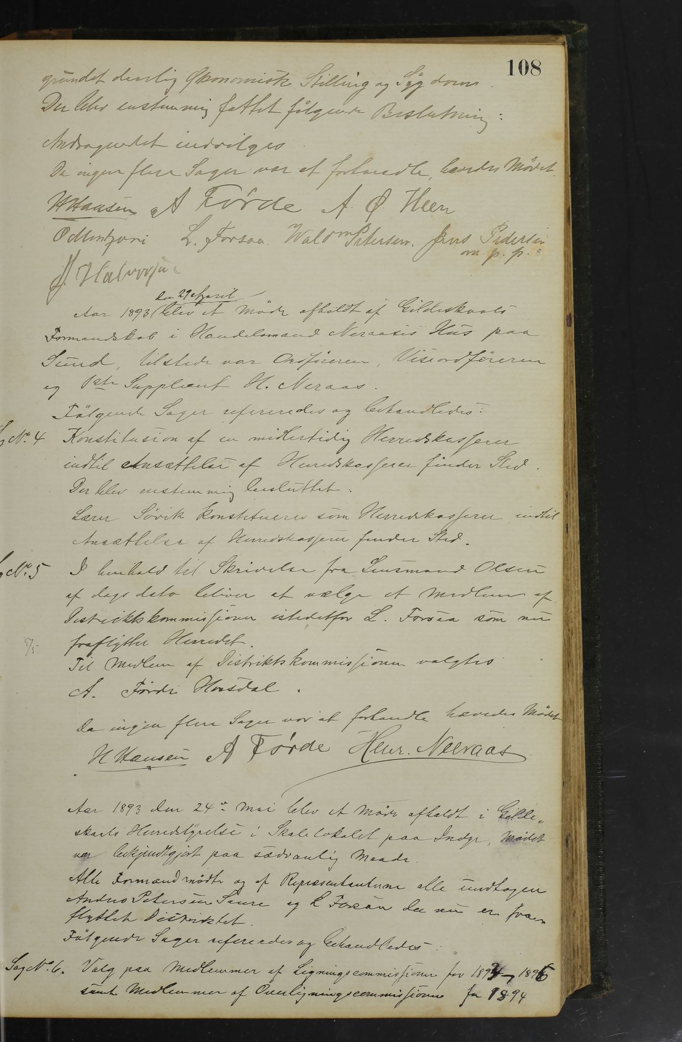 Gildeskål kommune. Formannskapet, AIN/K-18380.150/100/L0002: Møtebok formannskapet, 1880-1903, p. 108