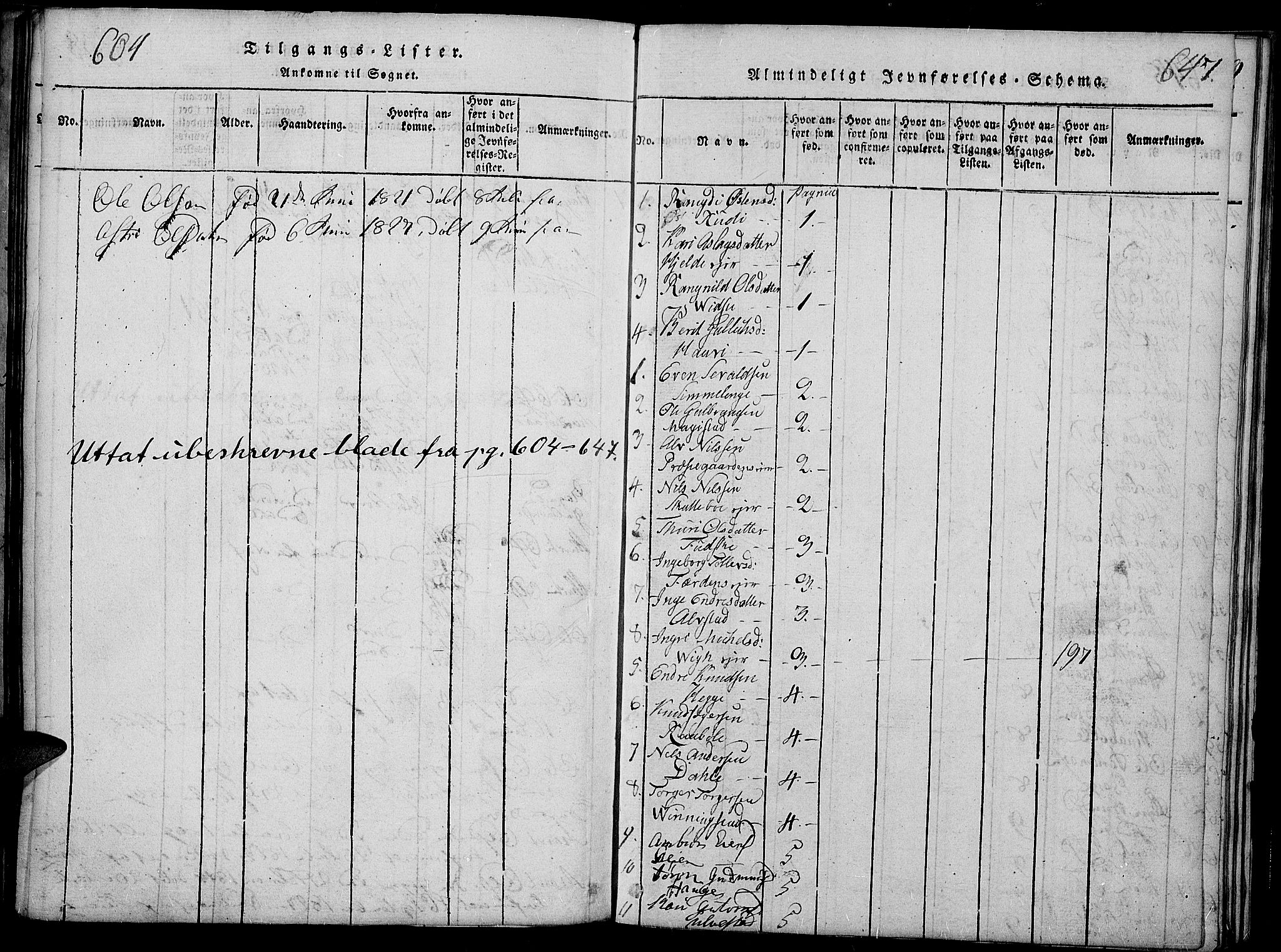 Slidre prestekontor, SAH/PREST-134/H/Ha/Haa/L0002: Parish register (official) no. 2, 1814-1830, p. 604-647