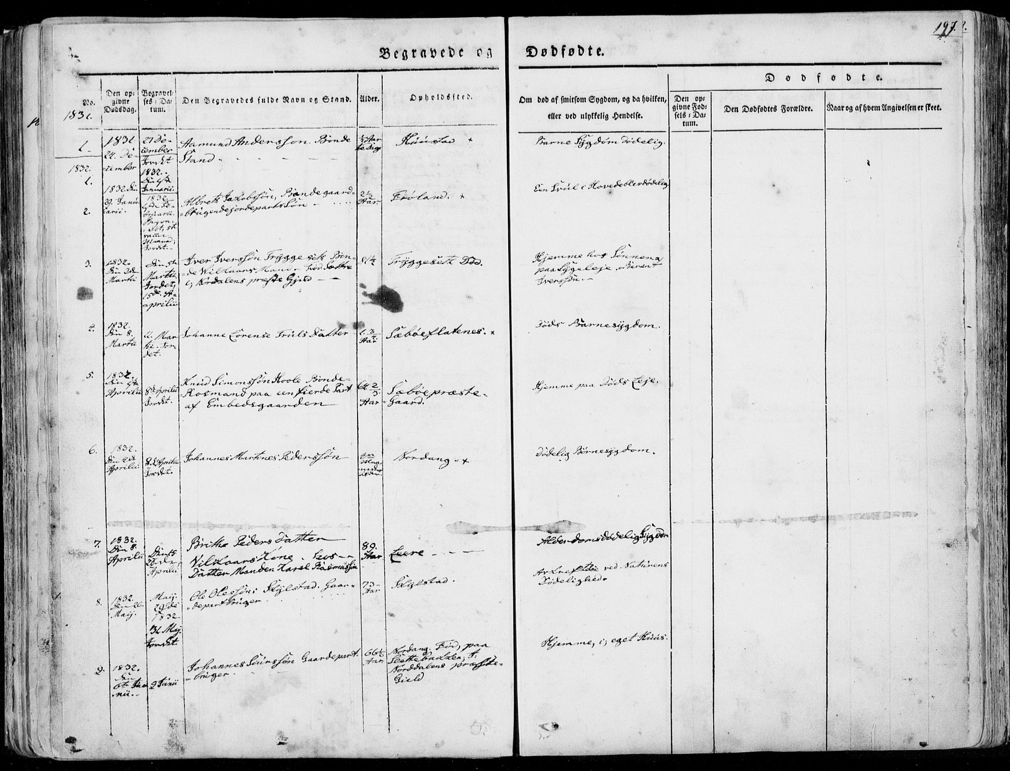 Ministerialprotokoller, klokkerbøker og fødselsregistre - Møre og Romsdal, SAT/A-1454/515/L0208: Parish register (official) no. 515A04, 1830-1846, p. 197