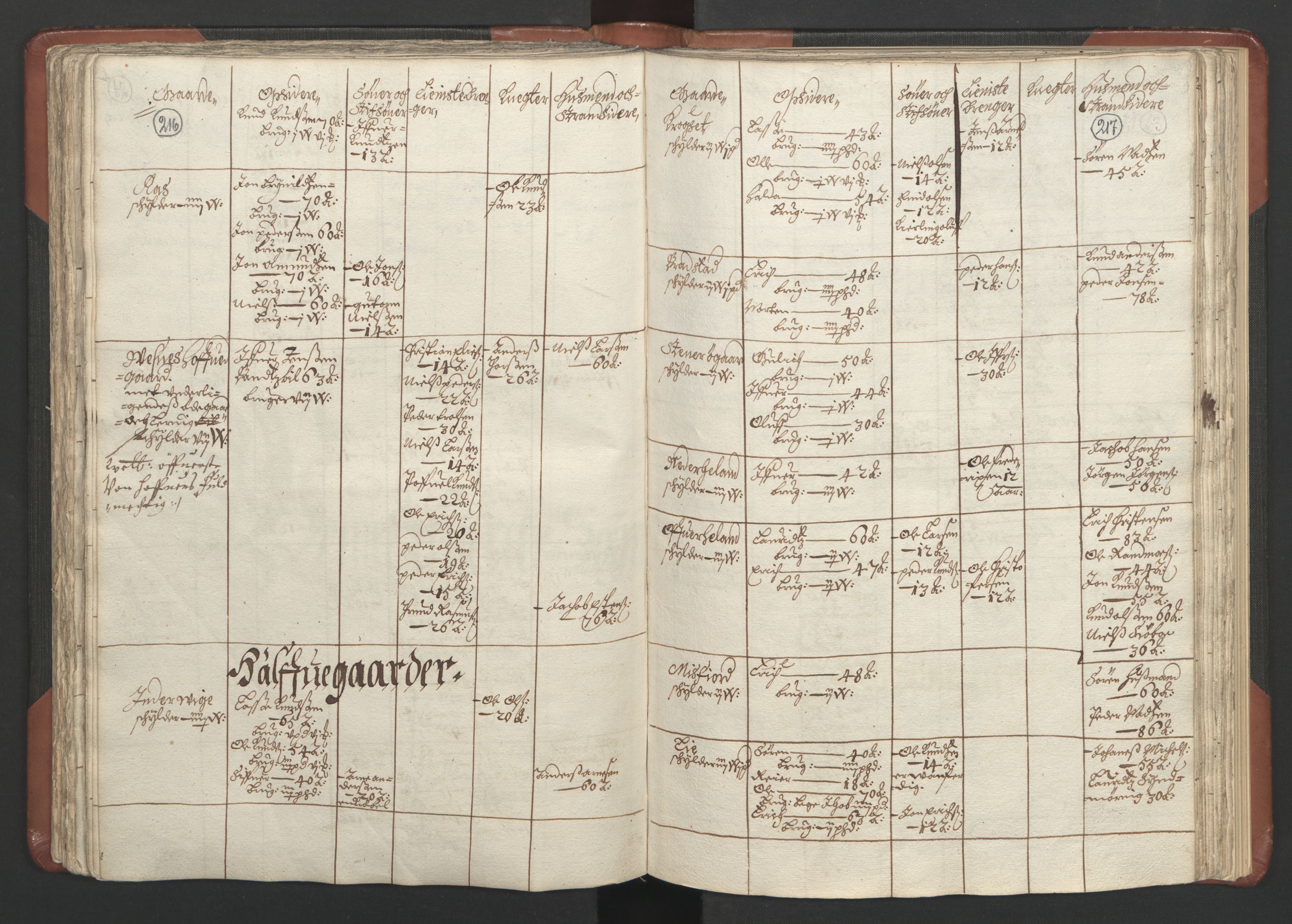 RA, Bailiff's Census 1664-1666, no. 16: Romsdal fogderi and Sunnmøre fogderi, 1664-1665, p. 216-217