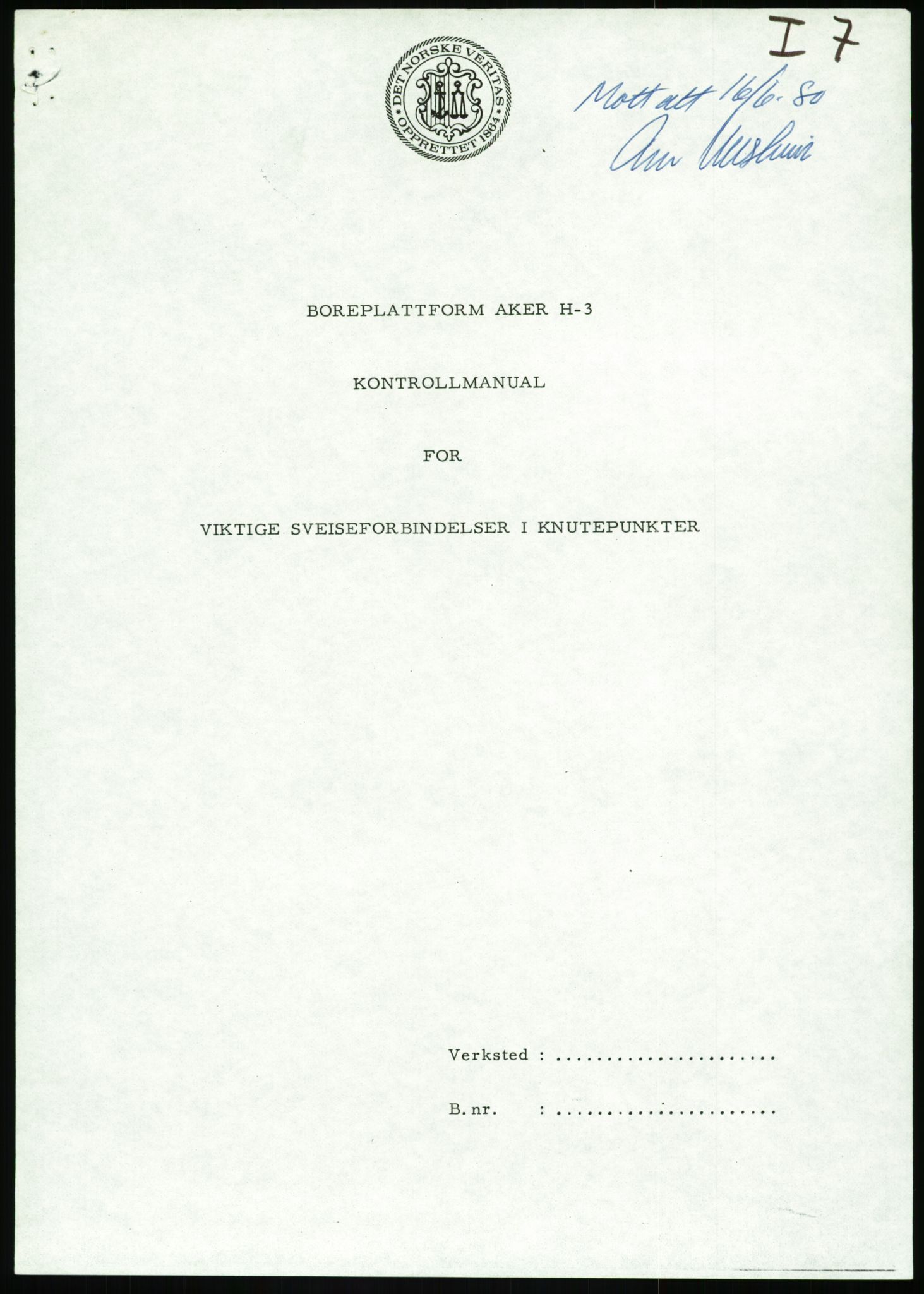 Justisdepartementet, Granskningskommisjonen ved Alexander Kielland-ulykken 27.3.1980, RA/S-1165/D/L0002: I Det norske Veritas (I1-I5, I7-I11, I14-I17, I21-I28, I30-I31)/B Stavanger Drilling A/S (B4), 1980-1981, p. 579