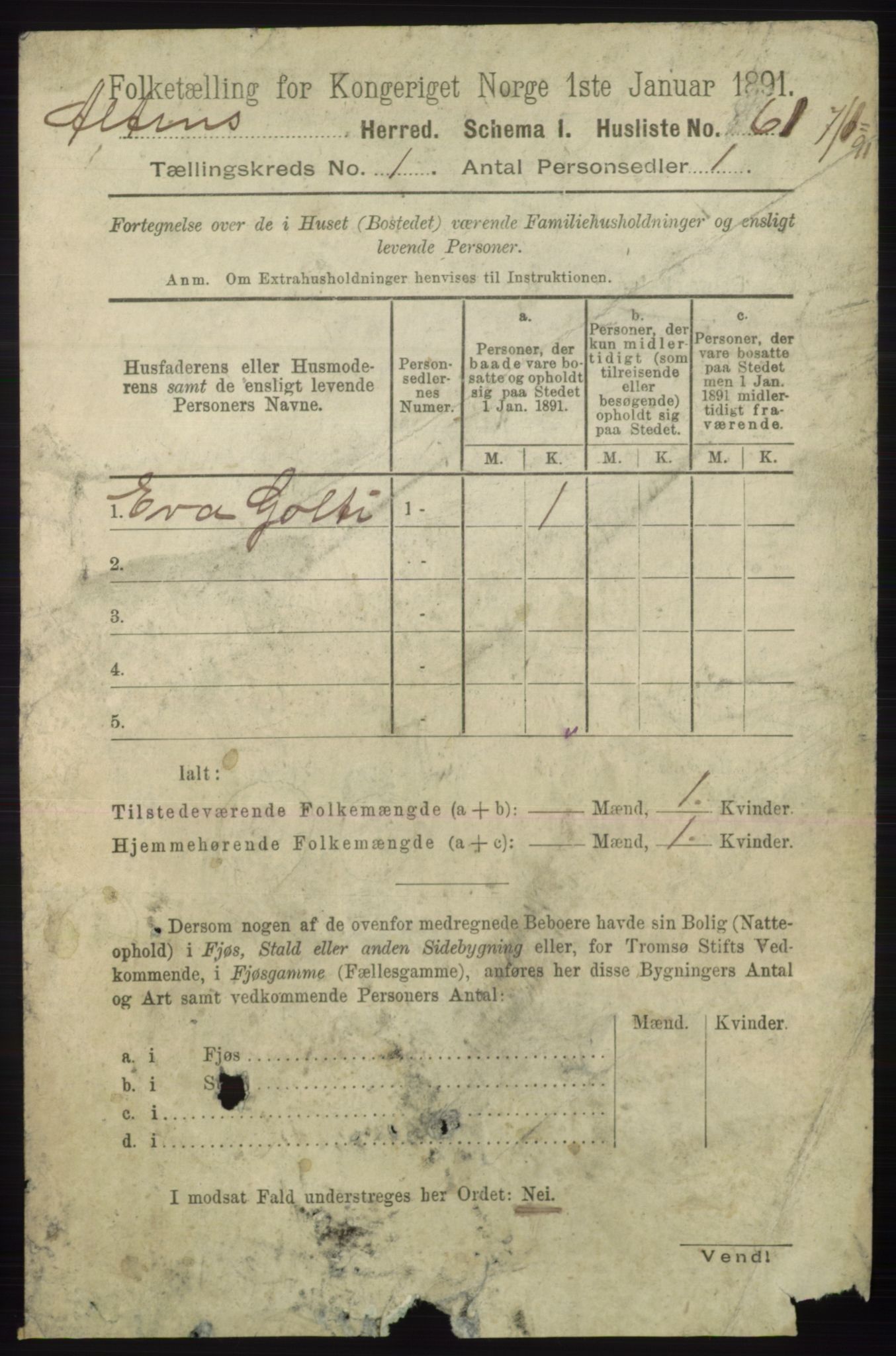 RA, 1891 census for 2012 Alta, 1891, p. 80