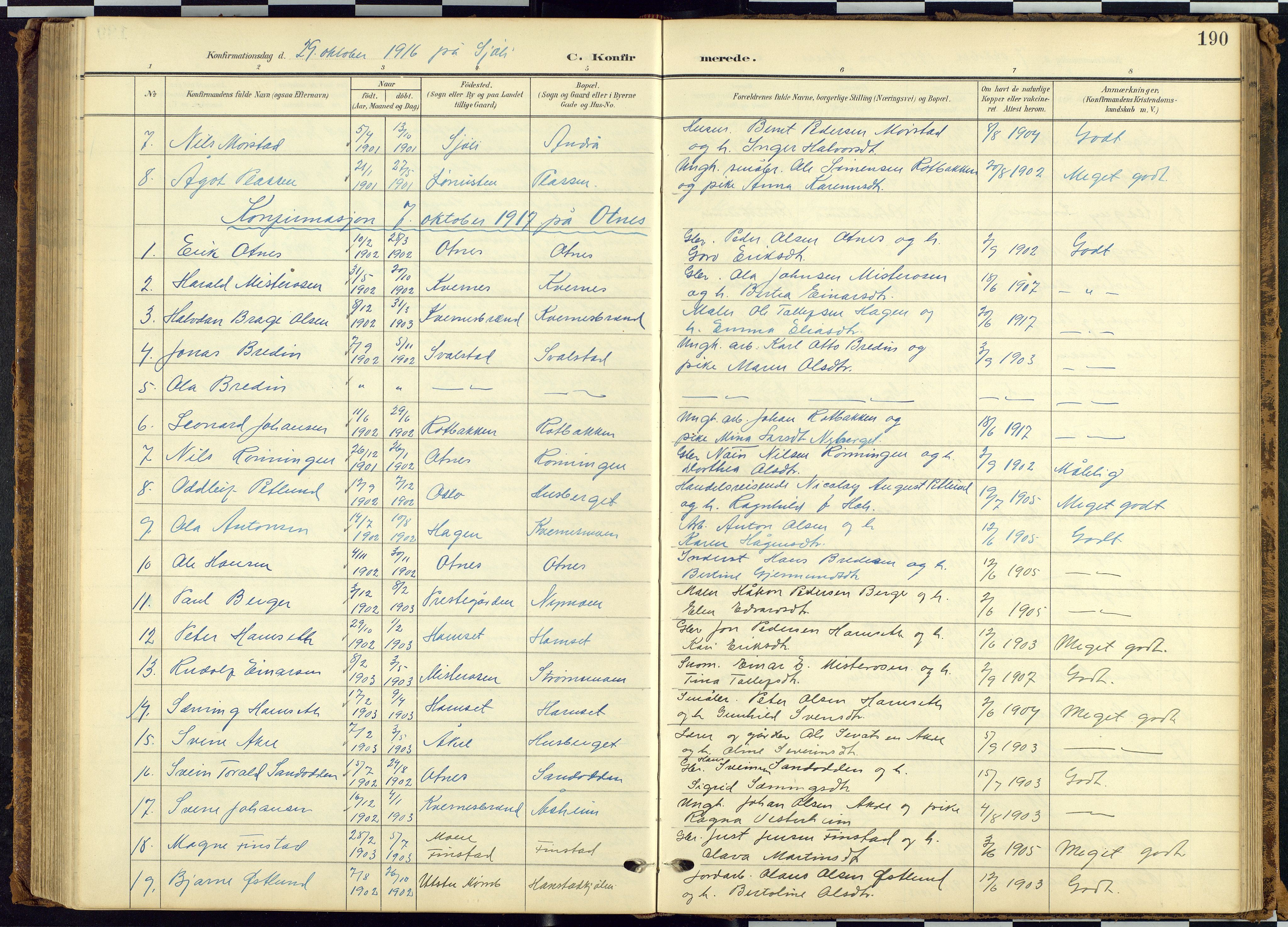 Rendalen prestekontor, SAH/PREST-054/H/Ha/Hab/L0010: Parish register (copy) no. 10, 1903-1940, p. 190