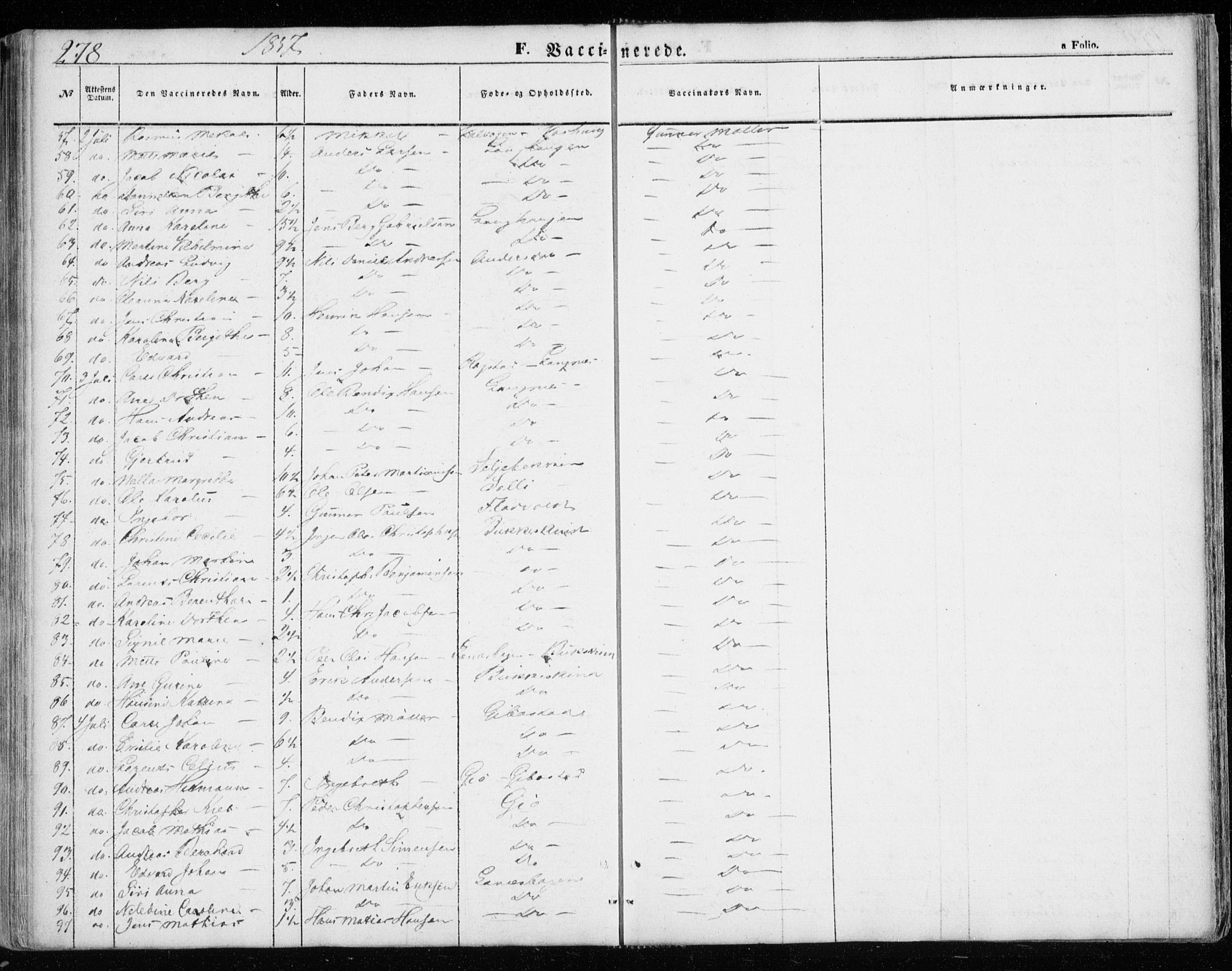 Lenvik sokneprestembete, SATØ/S-1310/H/Ha/Haa/L0007kirke: Parish register (official) no. 7, 1855-1865, p. 278