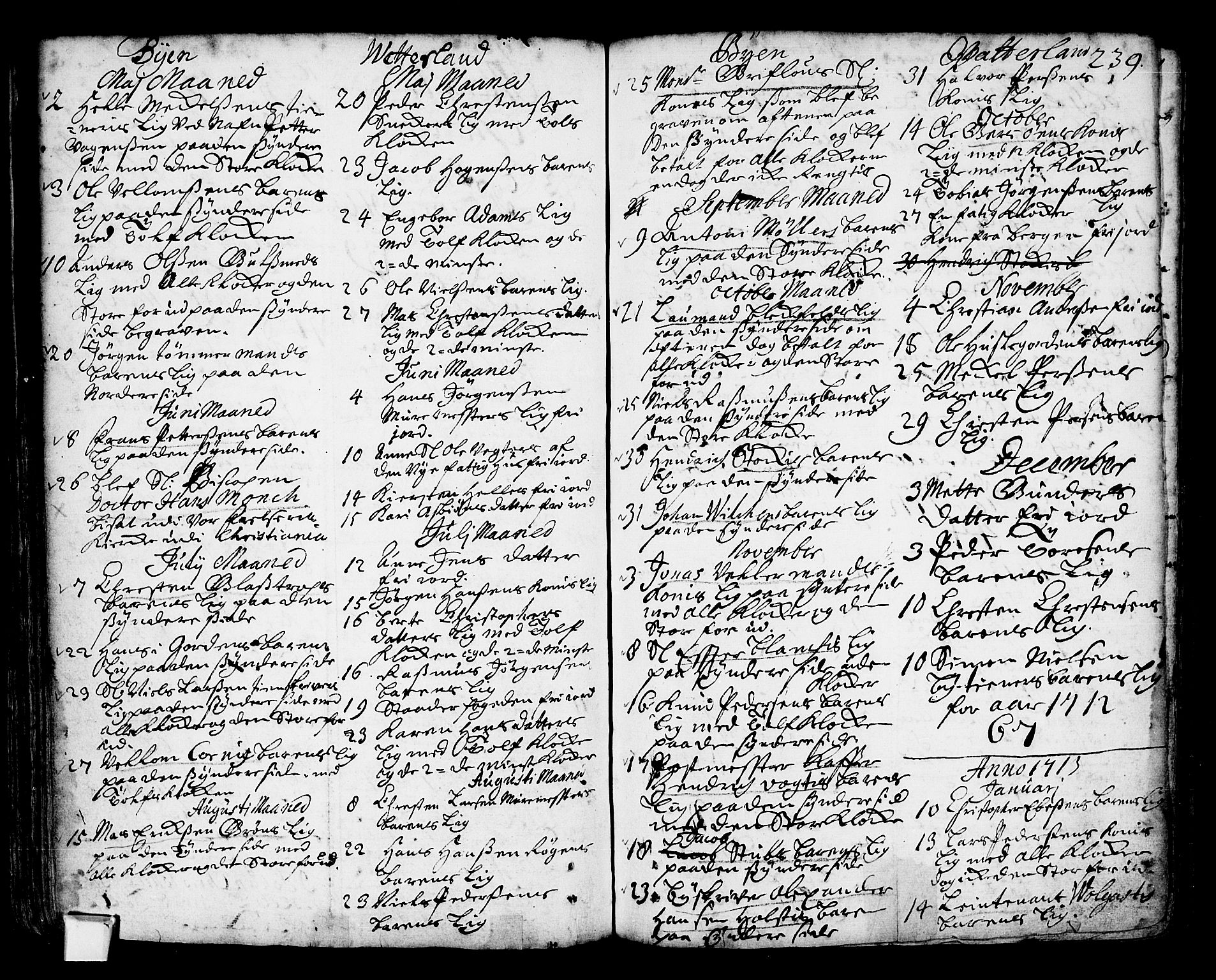 Oslo domkirke Kirkebøker, SAO/A-10752/F/Fa/L0002: Parish register (official) no. 2, 1705-1730, p. 239