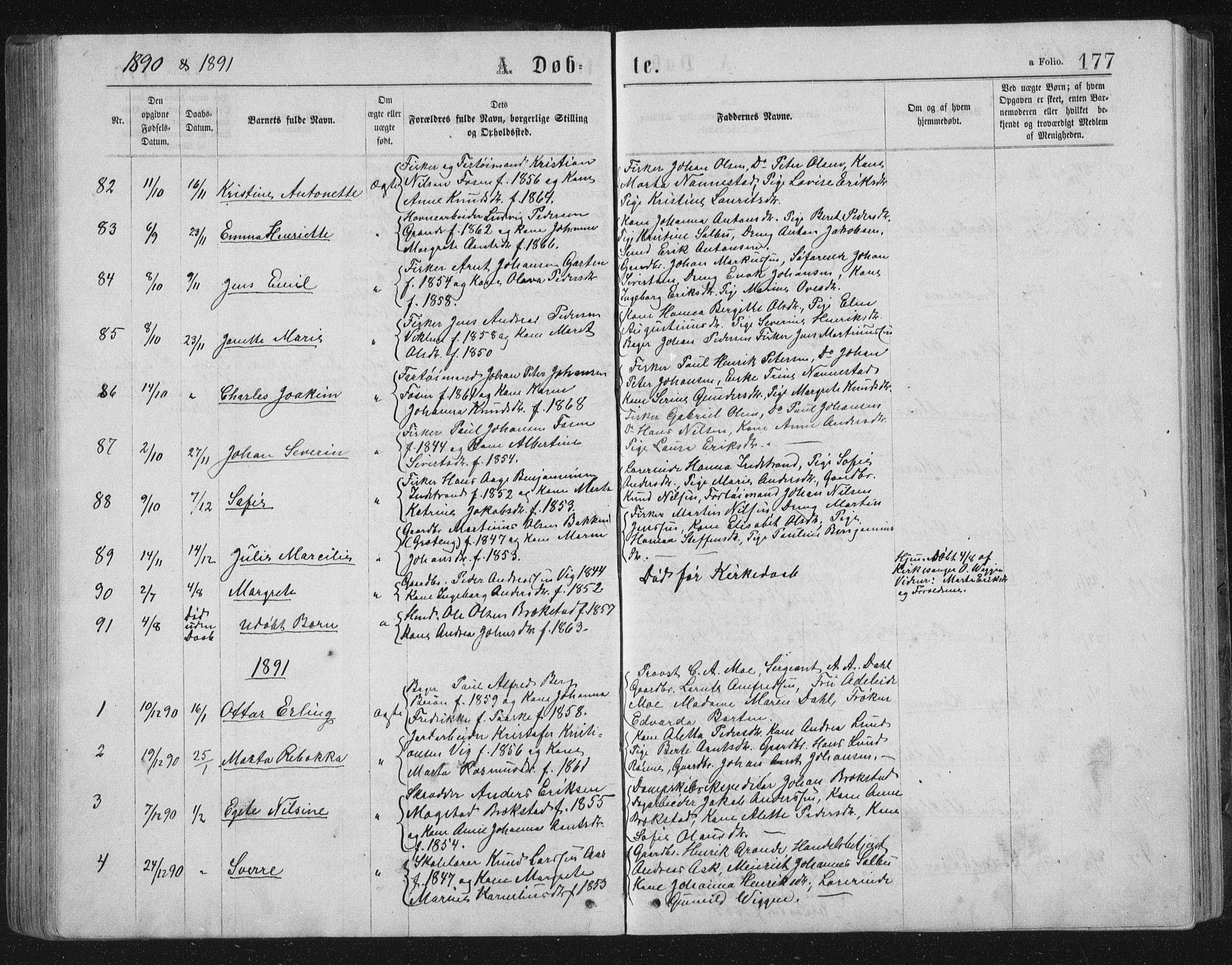 Ministerialprotokoller, klokkerbøker og fødselsregistre - Sør-Trøndelag, SAT/A-1456/659/L0745: Parish register (copy) no. 659C02, 1869-1892, p. 177