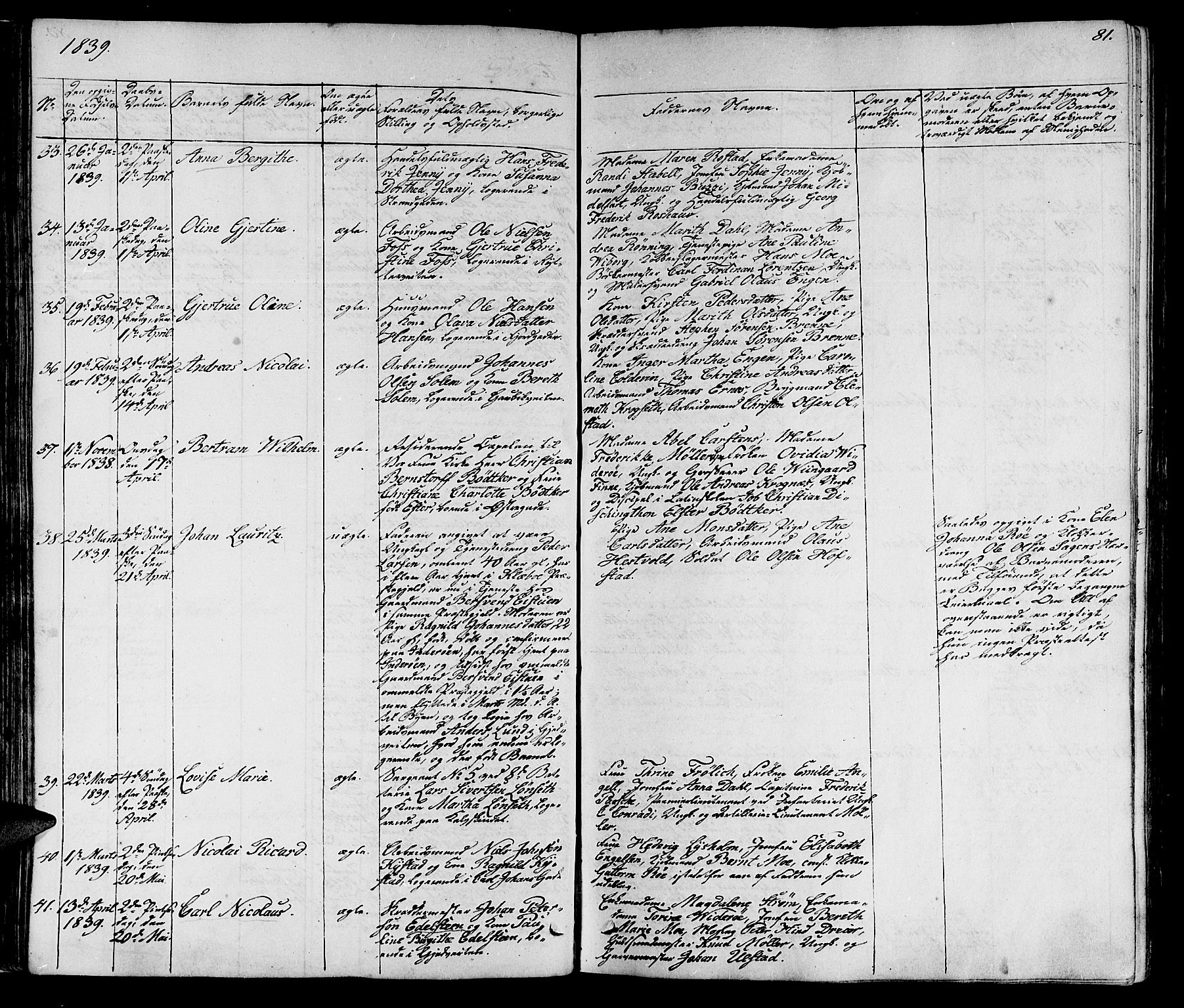 Ministerialprotokoller, klokkerbøker og fødselsregistre - Sør-Trøndelag, AV/SAT-A-1456/602/L0136: Parish register (copy) no. 602C04, 1833-1845, p. 81