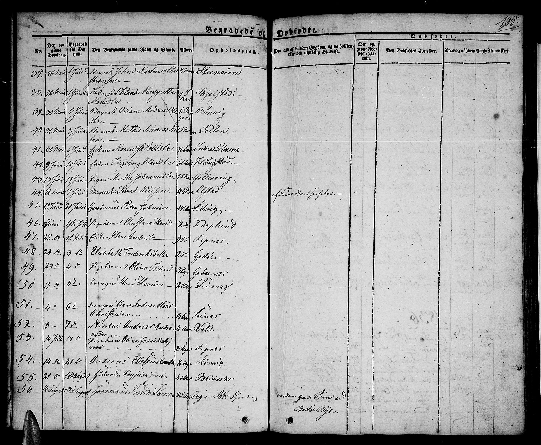 Ministerialprotokoller, klokkerbøker og fødselsregistre - Nordland, AV/SAT-A-1459/801/L0006: Parish register (official) no. 801A06, 1834-1845, p. 105