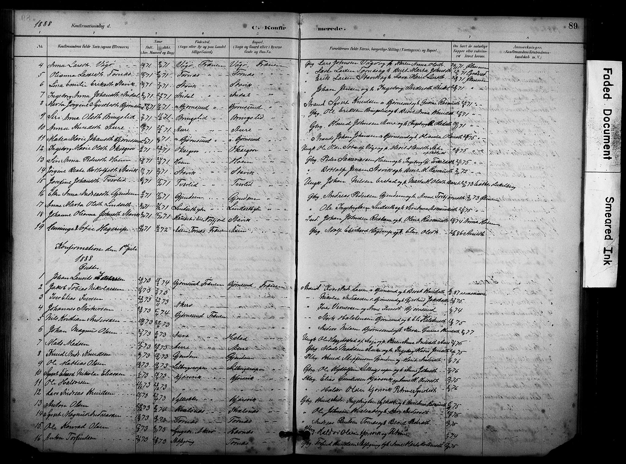 Ministerialprotokoller, klokkerbøker og fødselsregistre - Møre og Romsdal, SAT/A-1454/565/L0755: Parish register (copy) no. 565C04, 1883-1903, p. 89
