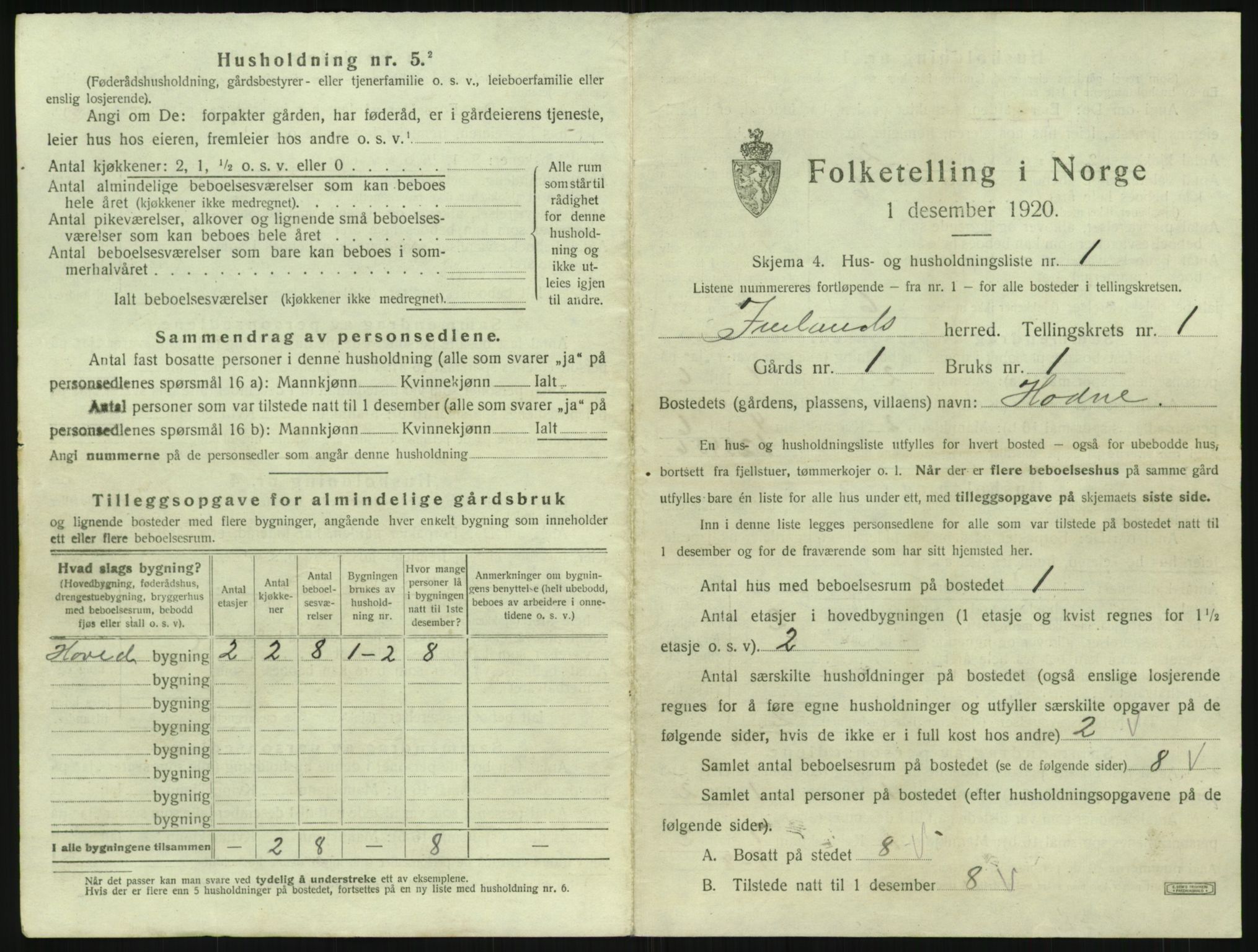 SAK, 1920 census for Iveland, 1920, p. 37