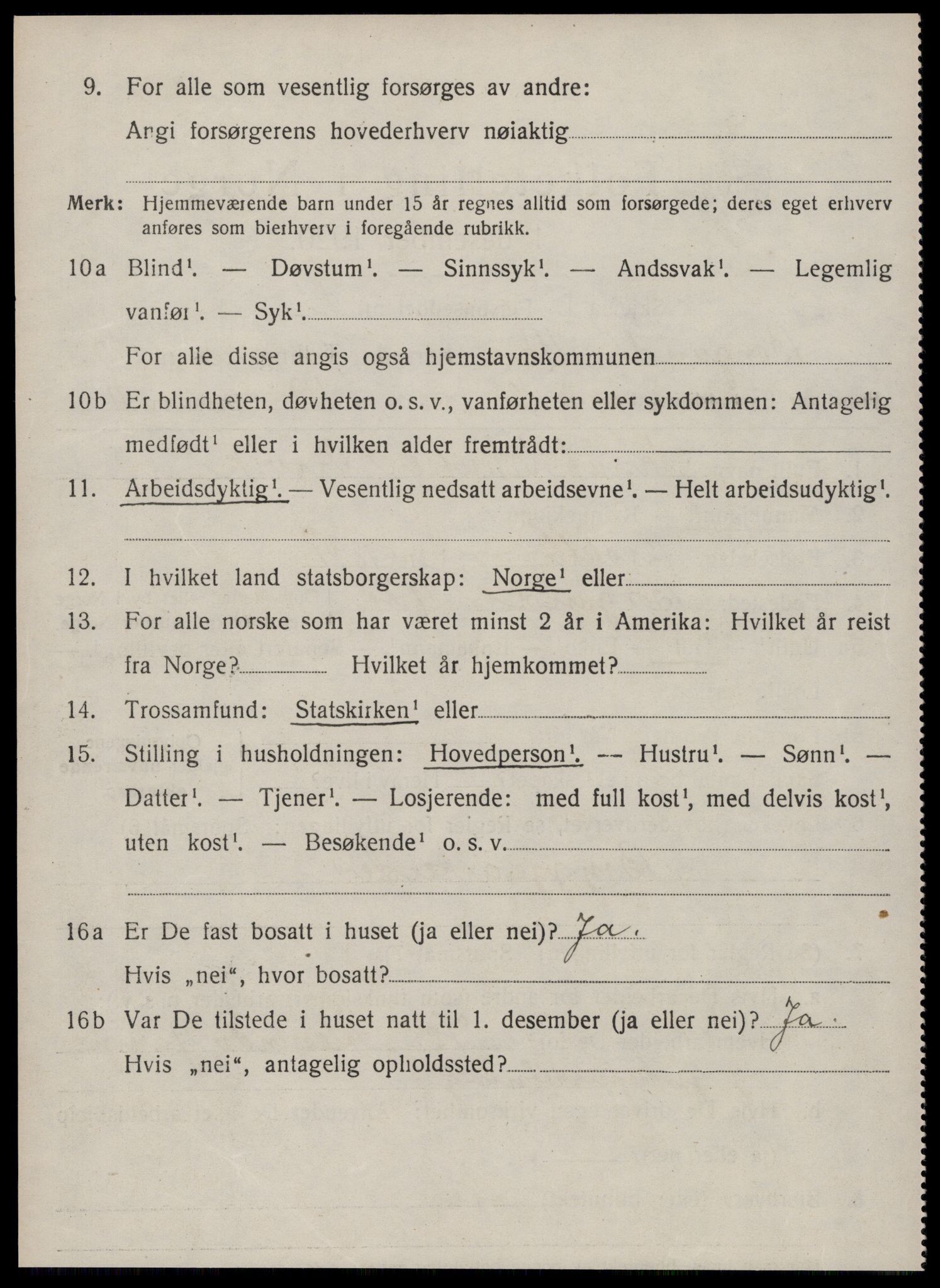 SAT, 1920 census for Borgund, 1920, p. 9315