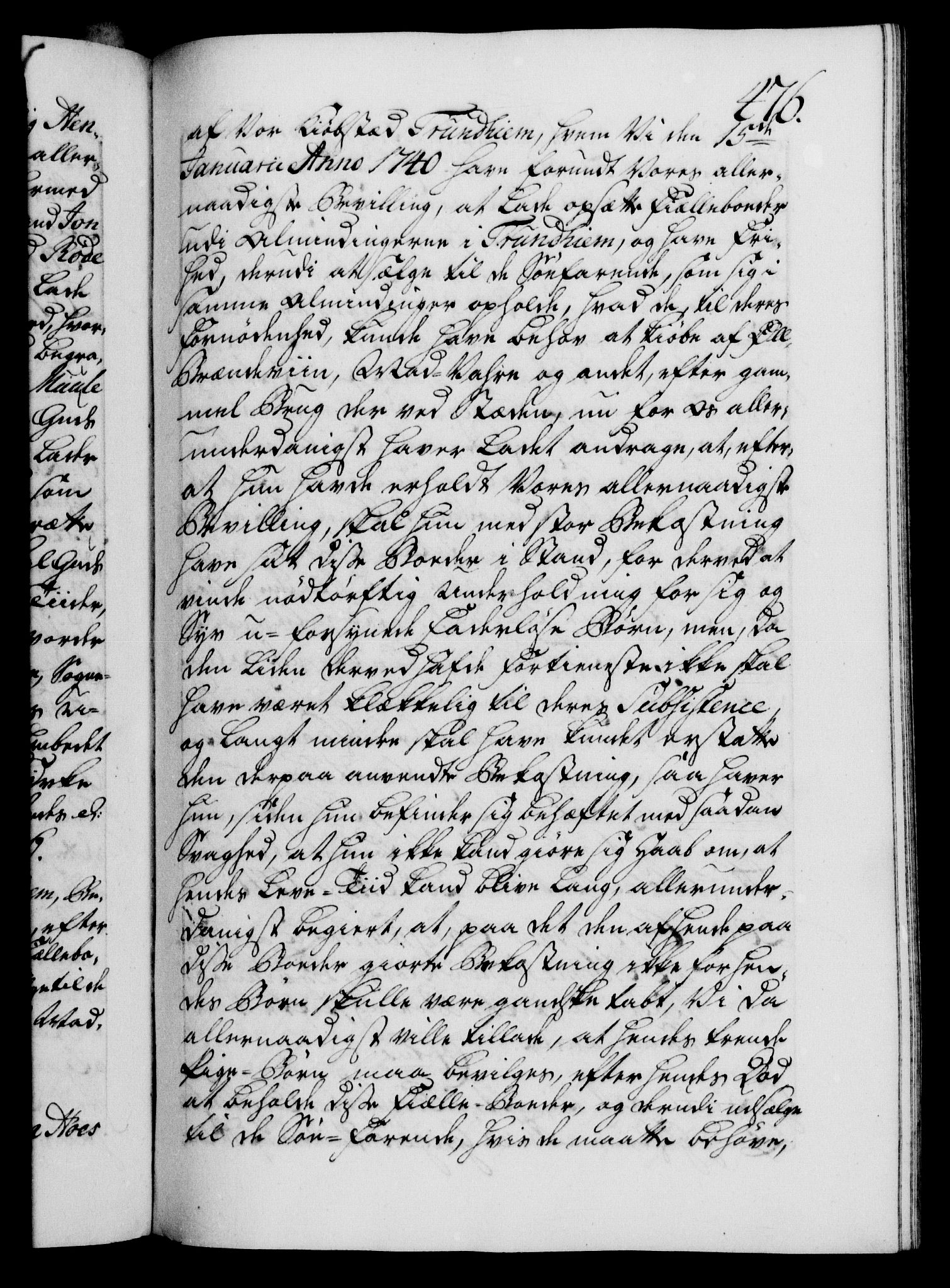 Danske Kanselli 1572-1799, AV/RA-EA-3023/F/Fc/Fca/Fcaa/L0034: Norske registre, 1745-1746, p. 476a