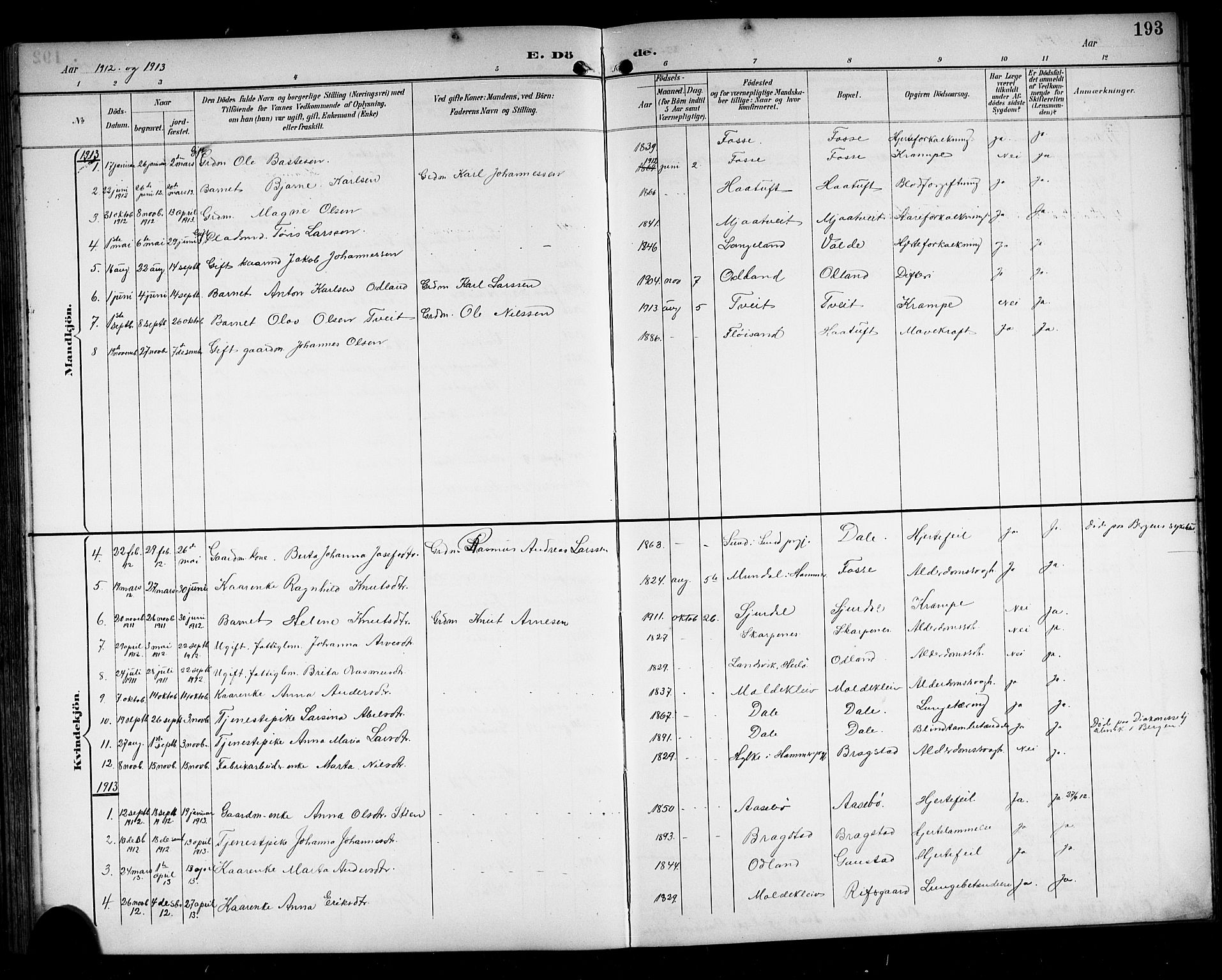 Alversund Sokneprestembete, SAB/A-73901/H/Ha/Hab: Parish register (copy) no. C 4, 1894-1924, p. 193