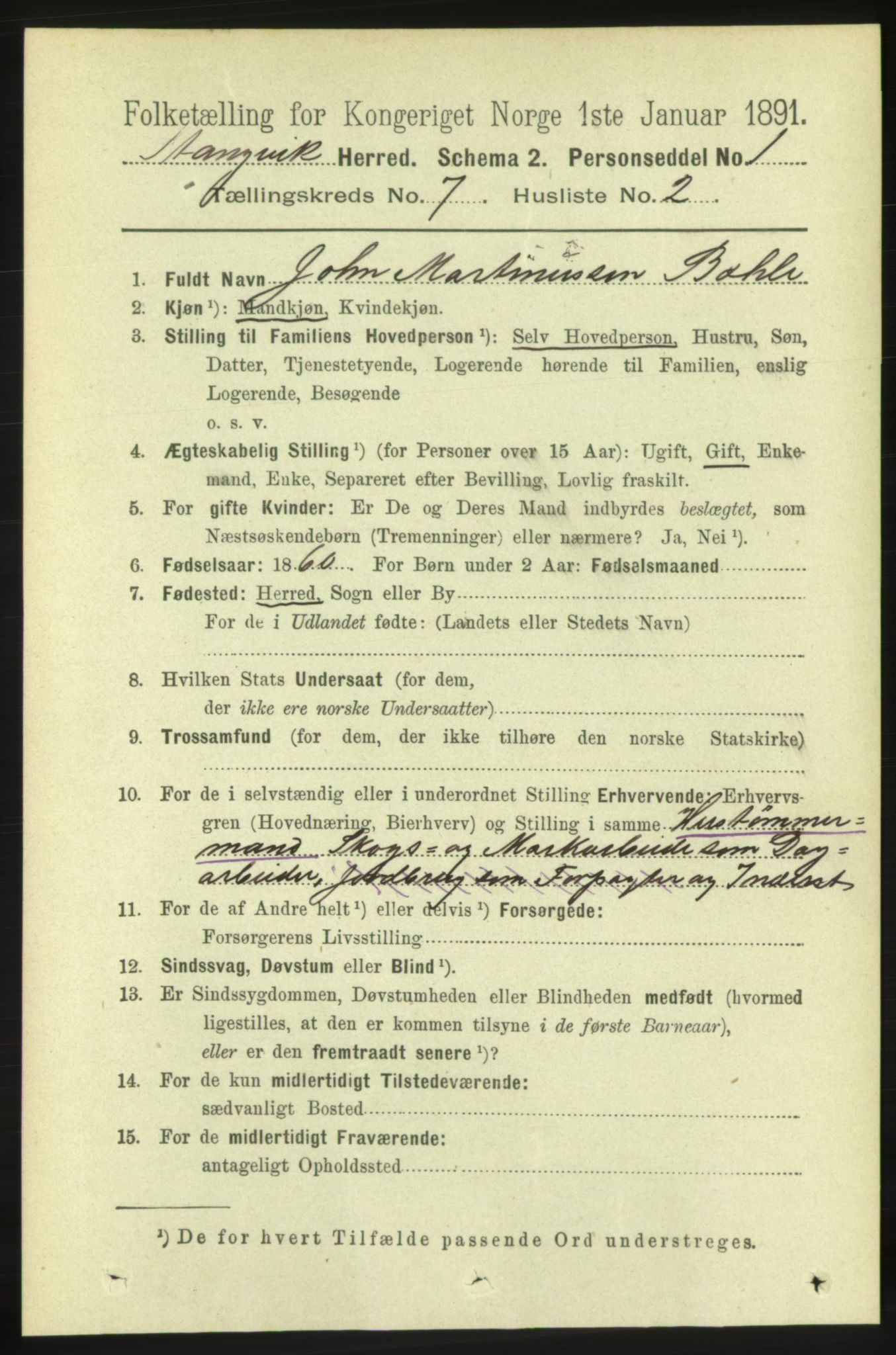 RA, 1891 census for 1564 Stangvik, 1891, p. 3023