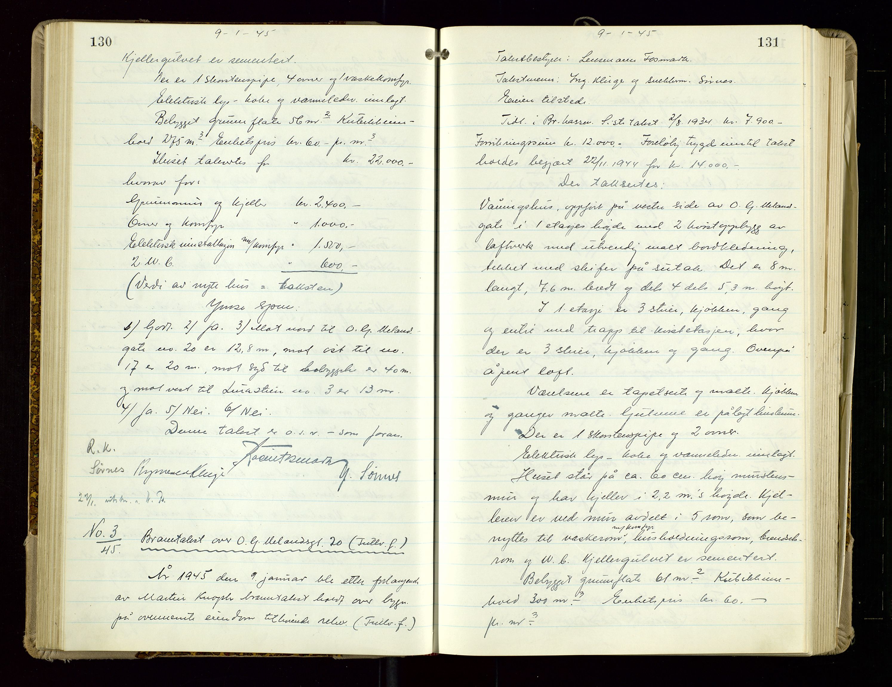 Sandnes lensmannskontor, AV/SAST-A-100167/Goa/L0006: "Brandtakstprotokol", 1943-1954, p. 130-131
