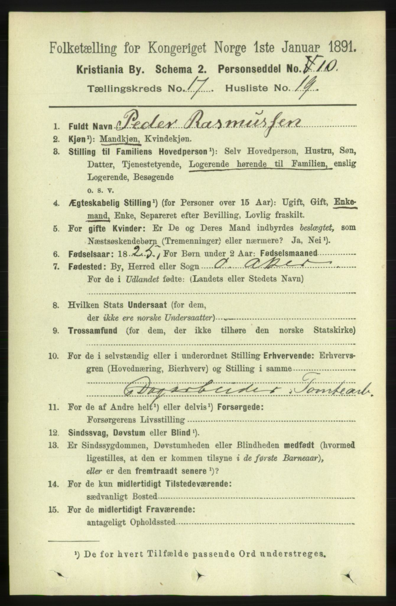 RA, 1891 census for 0301 Kristiania, 1891, p. 8517