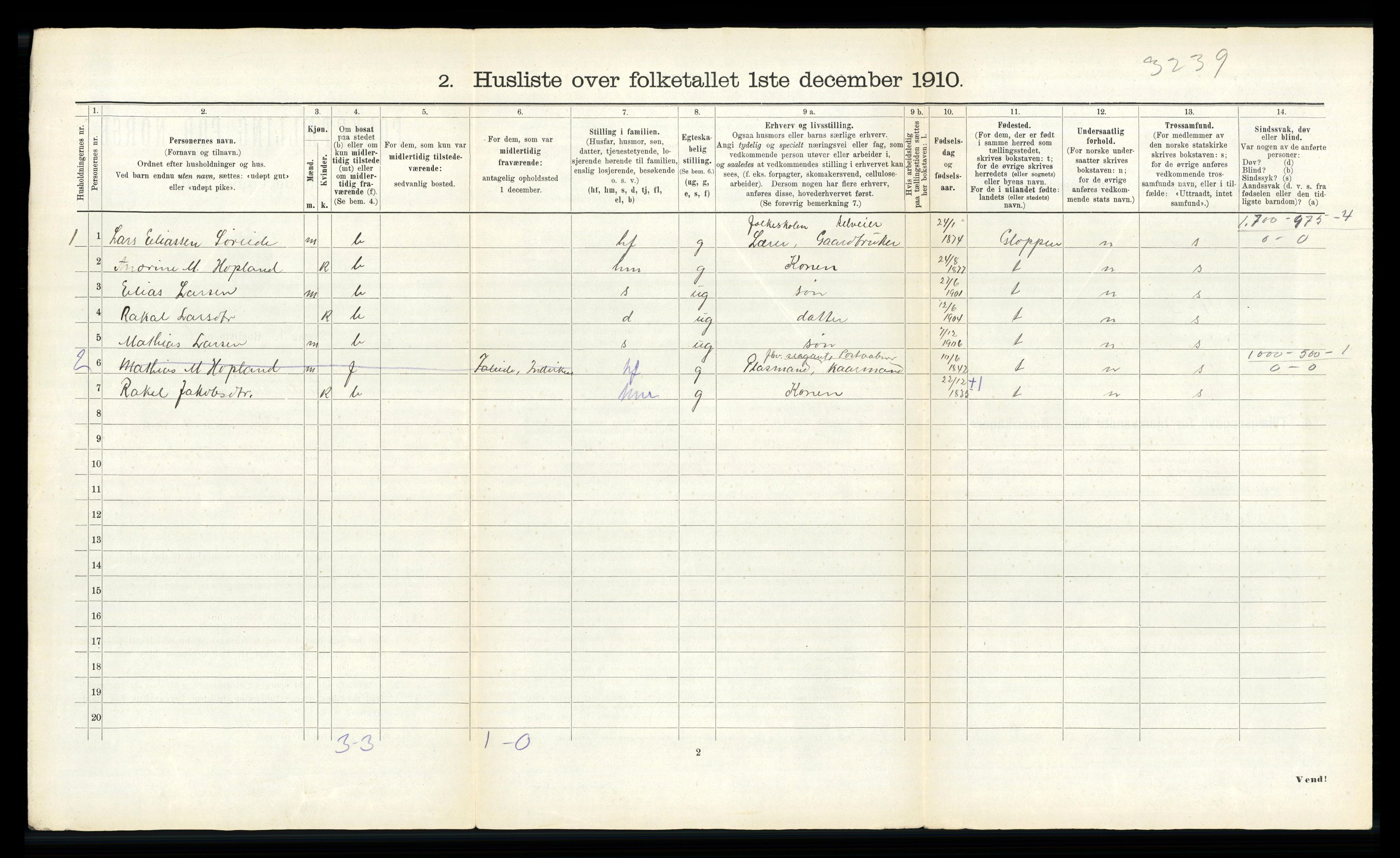 RA, 1910 census for Innvik, 1910, p. 55