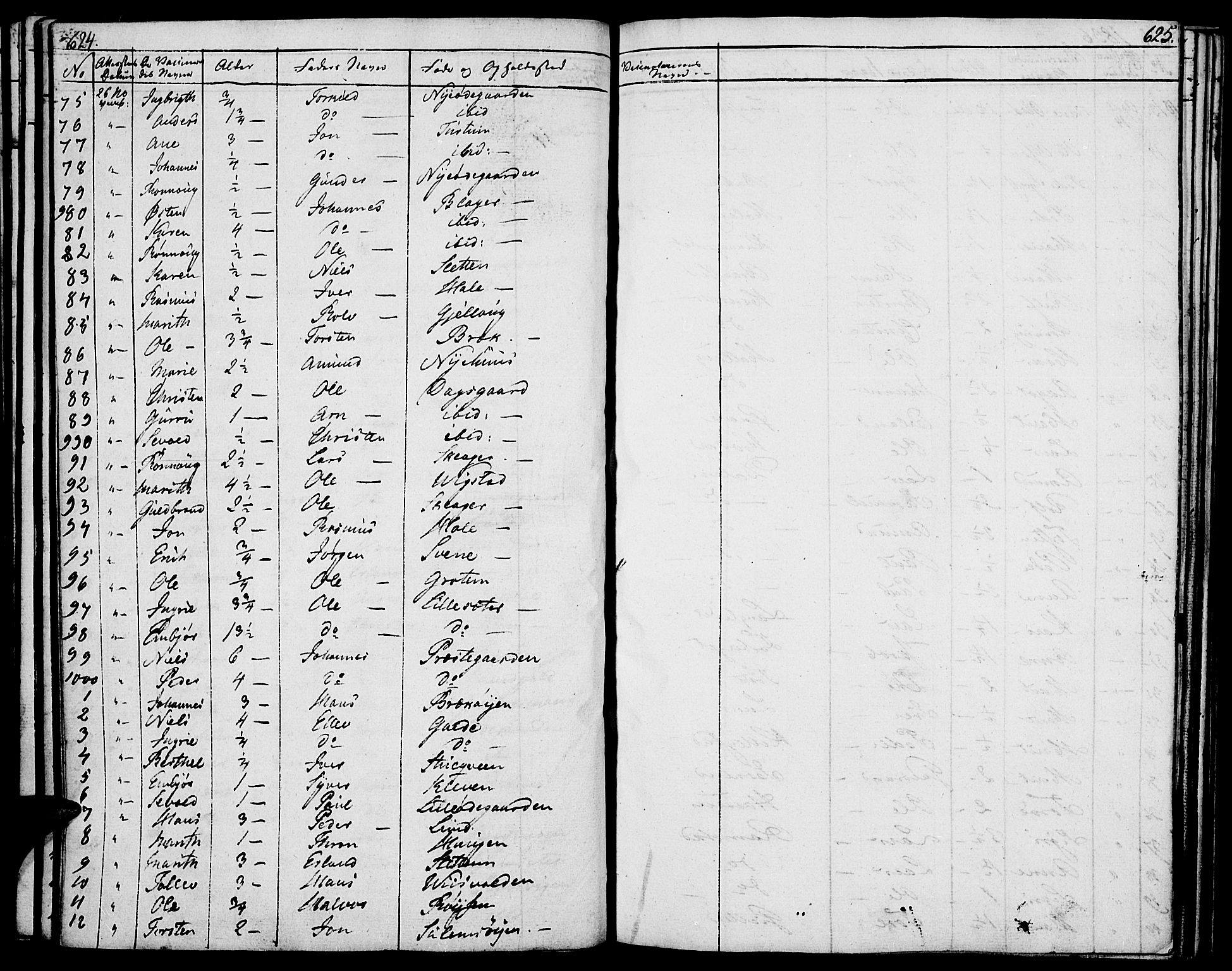 Lom prestekontor, SAH/PREST-070/K/L0005: Parish register (official) no. 5, 1825-1837, p. 624-625