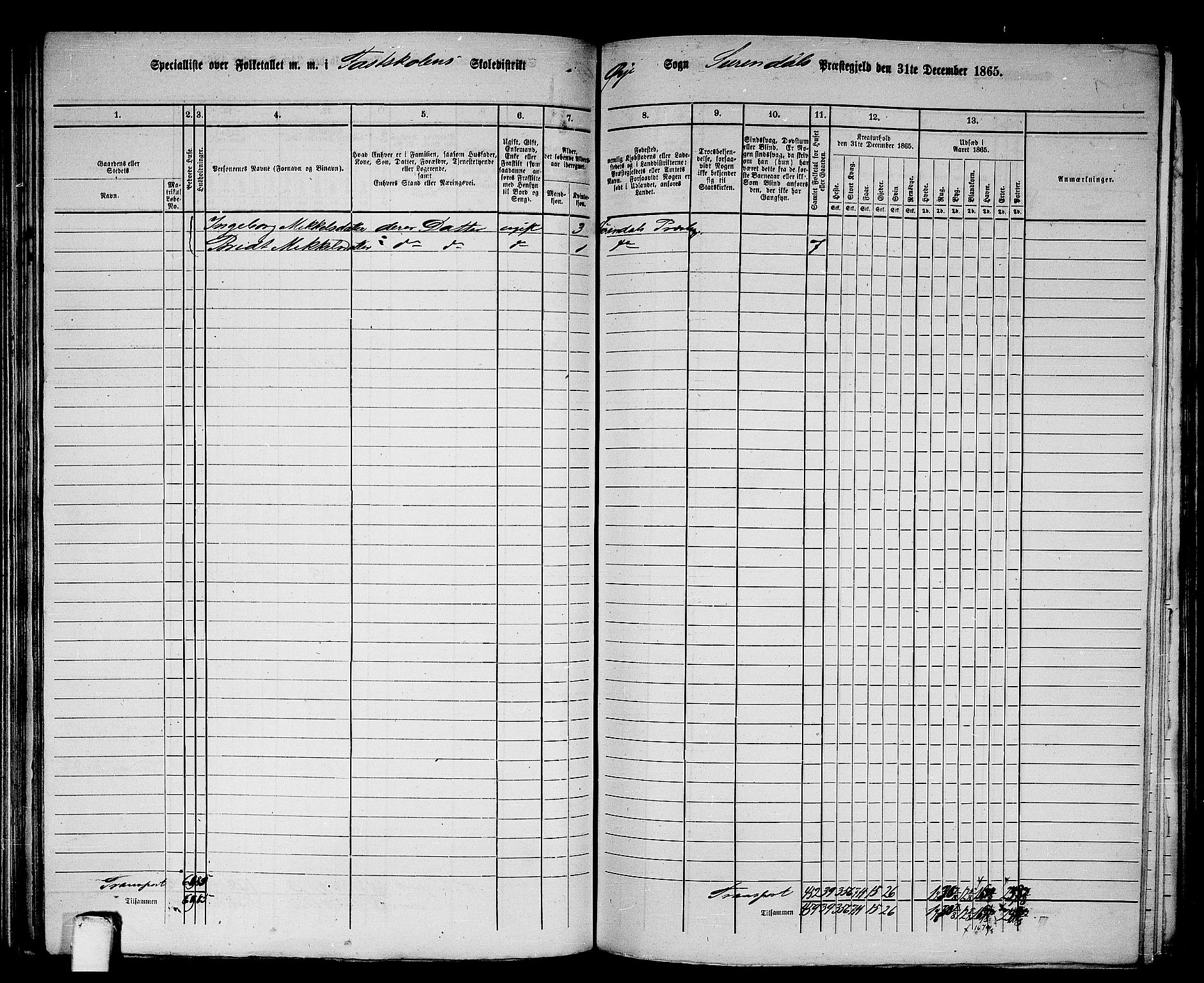 RA, 1865 census for Surnadal, 1865, p. 127