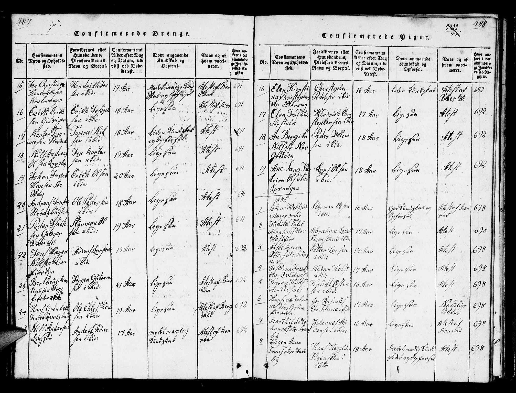 Karlsøy sokneprestembete, AV/SATØ-S-1299/H/Ha/Hab/L0001klokker: Parish register (copy) no. 1, 1821-1840, p. 487-488