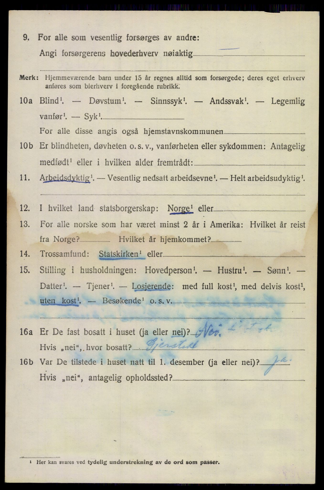 SAKO, 1920 census for Sannidal, 1920, p. 2188